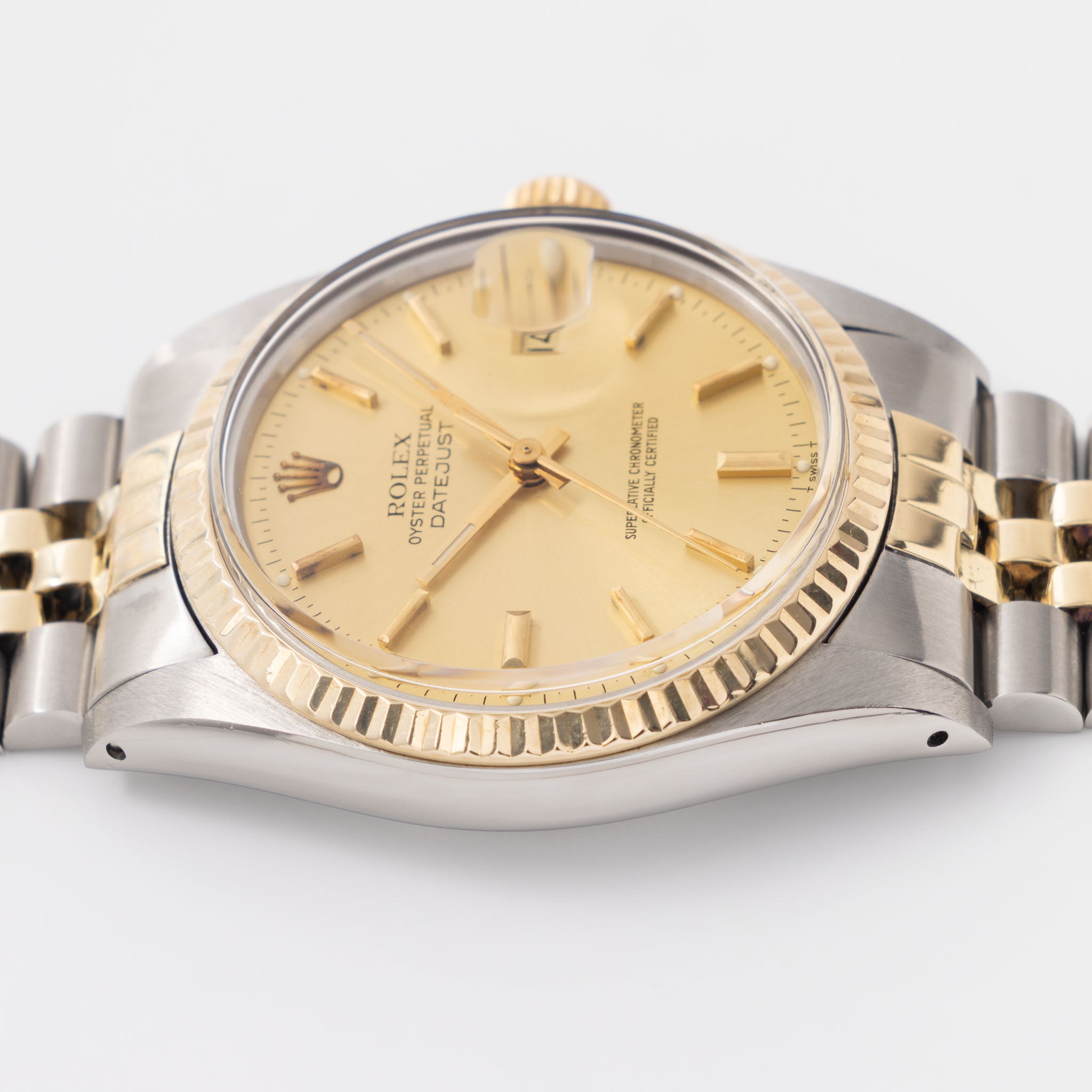Rolex Datejust 16013 Champagne Dial in steel and yellow gold