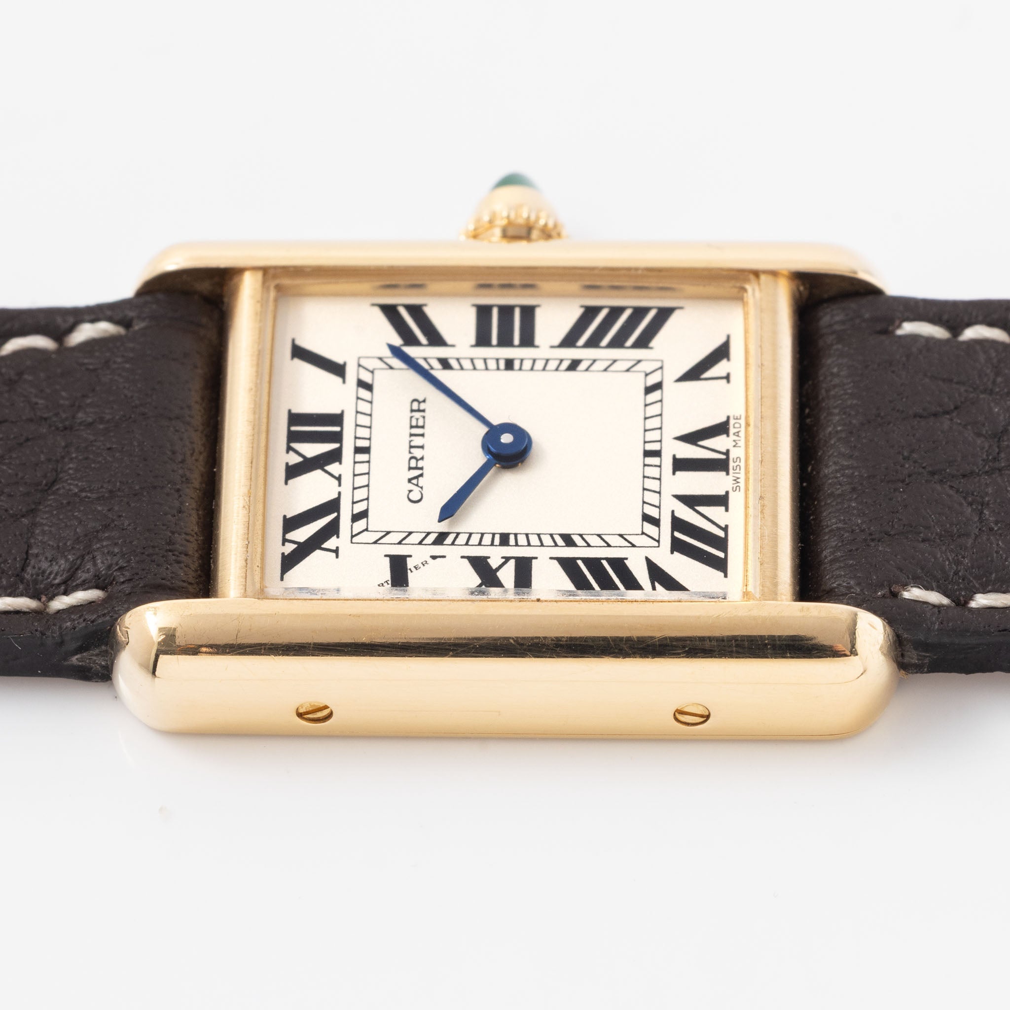 Cartier Tank in 18 k yellow gold white dial ref 2442