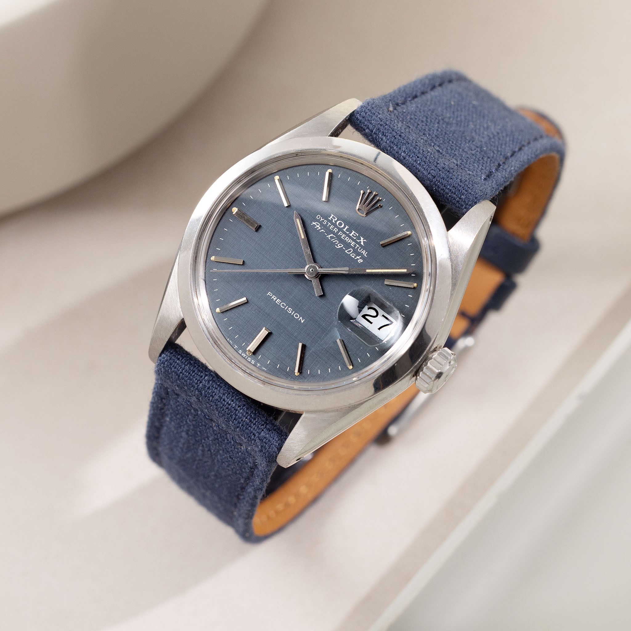 Rolex Air-King Date 5700 Blue Linen Dial
