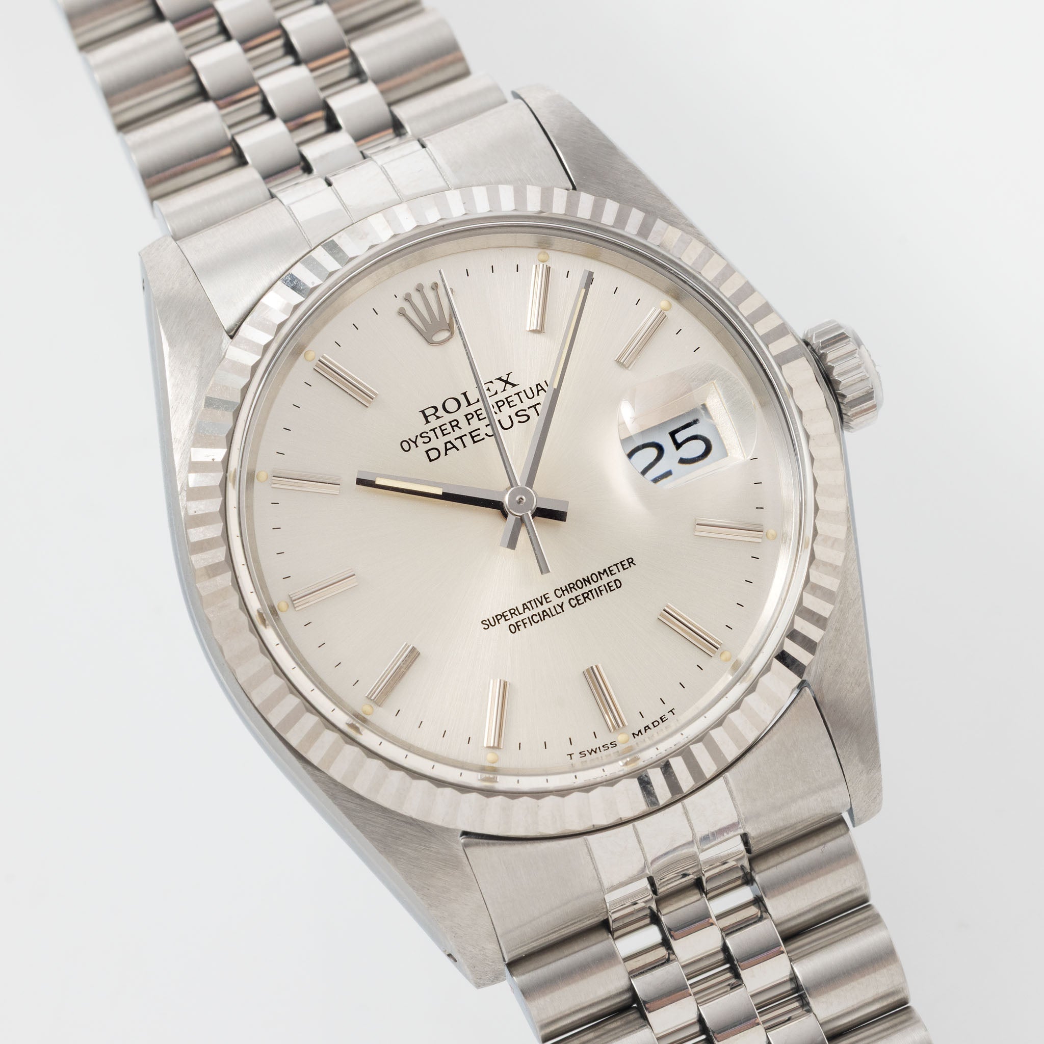 Rolex Datejust 16014 Silver Soleil Dial