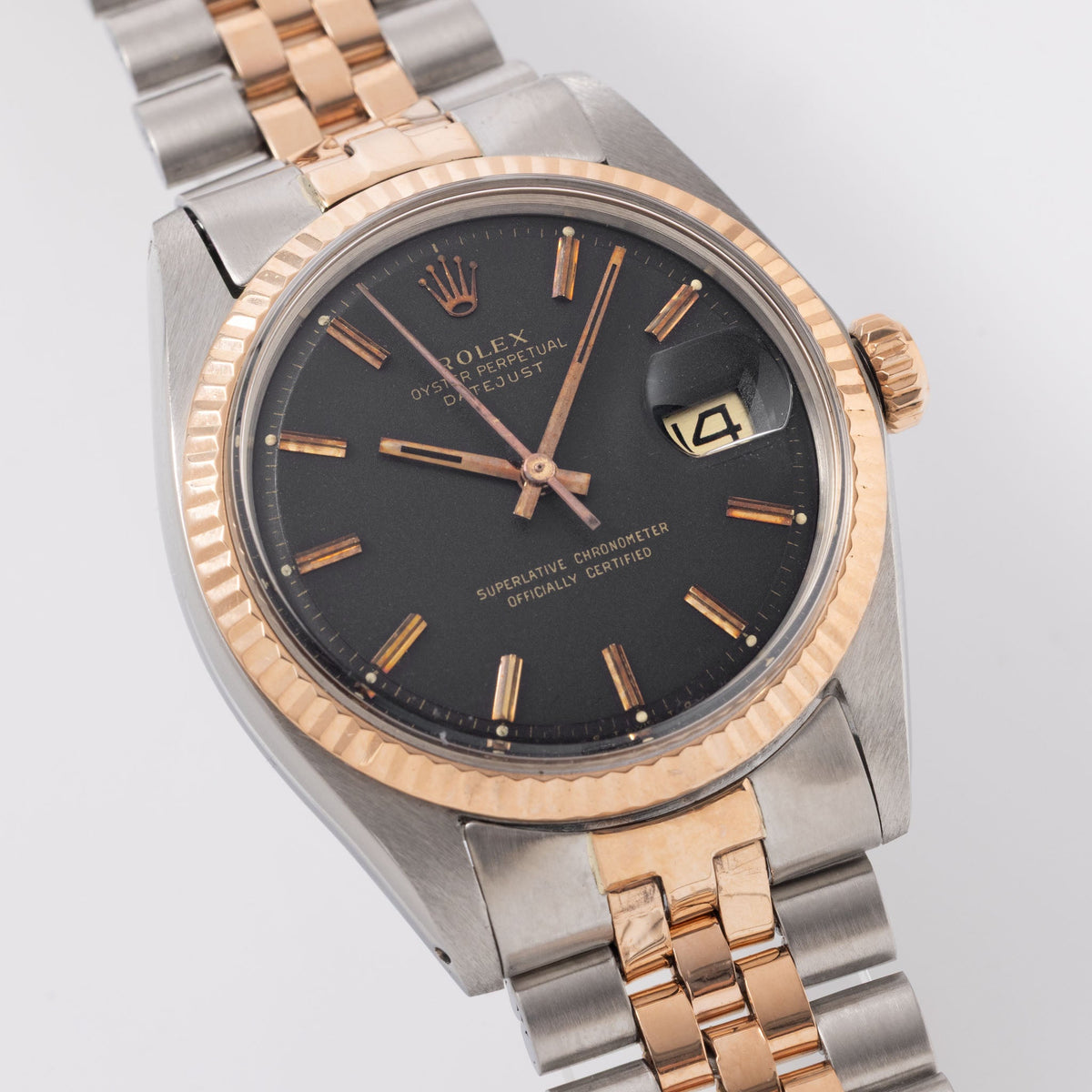 Rolex Datejust 1601 Steel and Rose Gold Black Sigma Dial