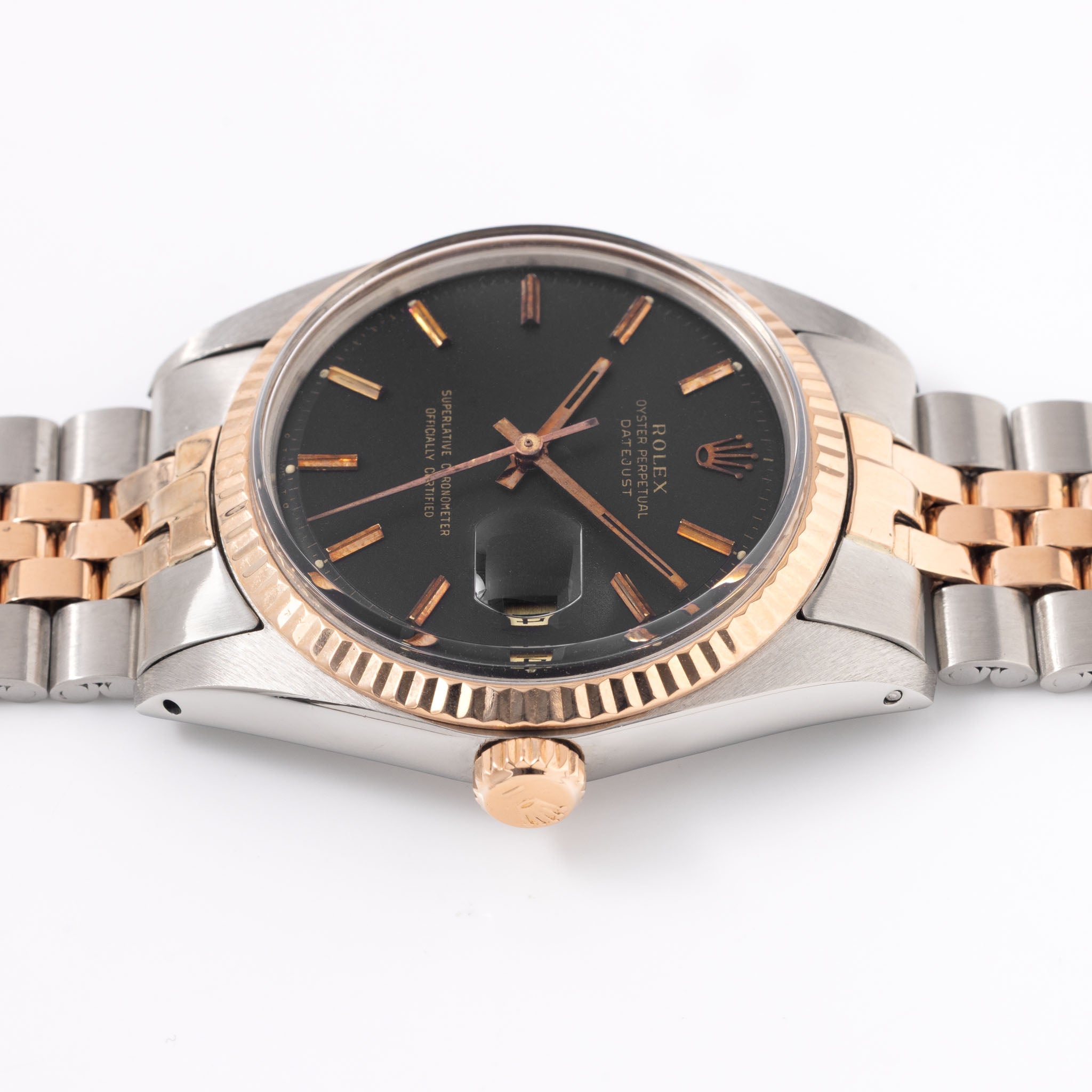 Rolex Datejust 1601 Steel and Rose Gold Black Sigma Dial