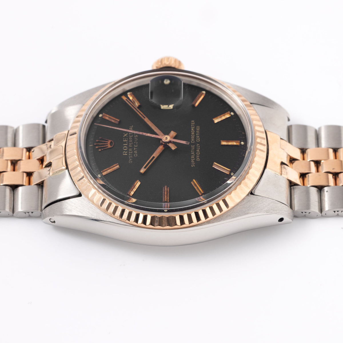 Rolex Datejust 1601 Steel and Rose Gold Black Sigma Dial