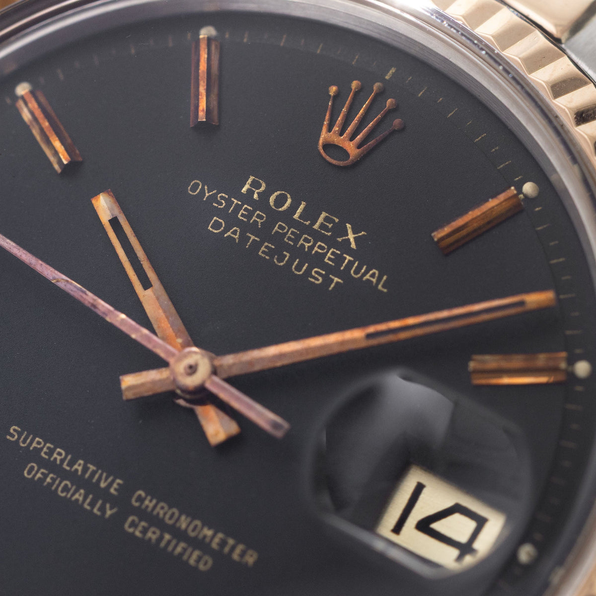 Rolex Datejust 1601 Steel and Rose Gold Black Sigma Dial