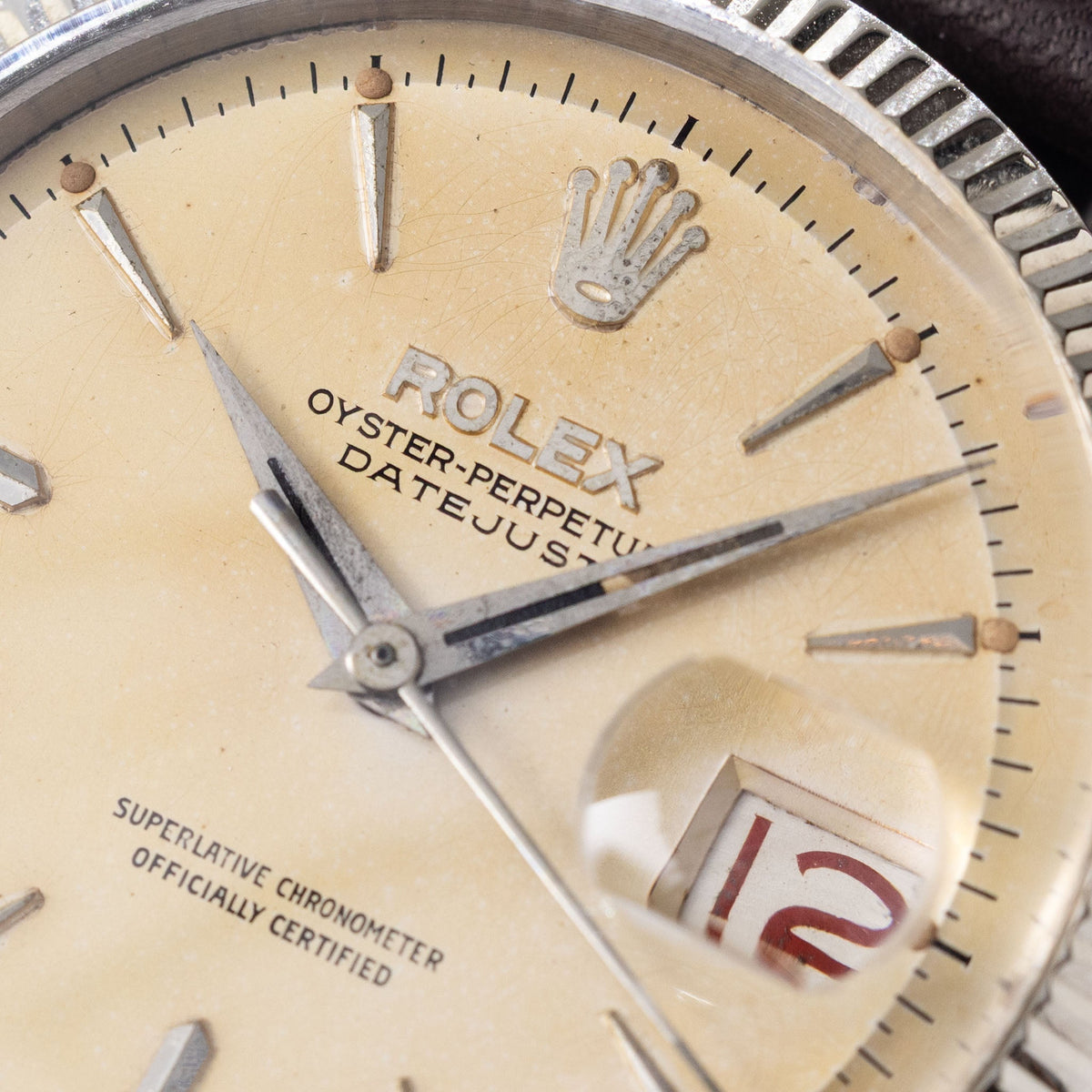 Rolex Datejust 6605 Cream Swiss Only Dial Roulette Date