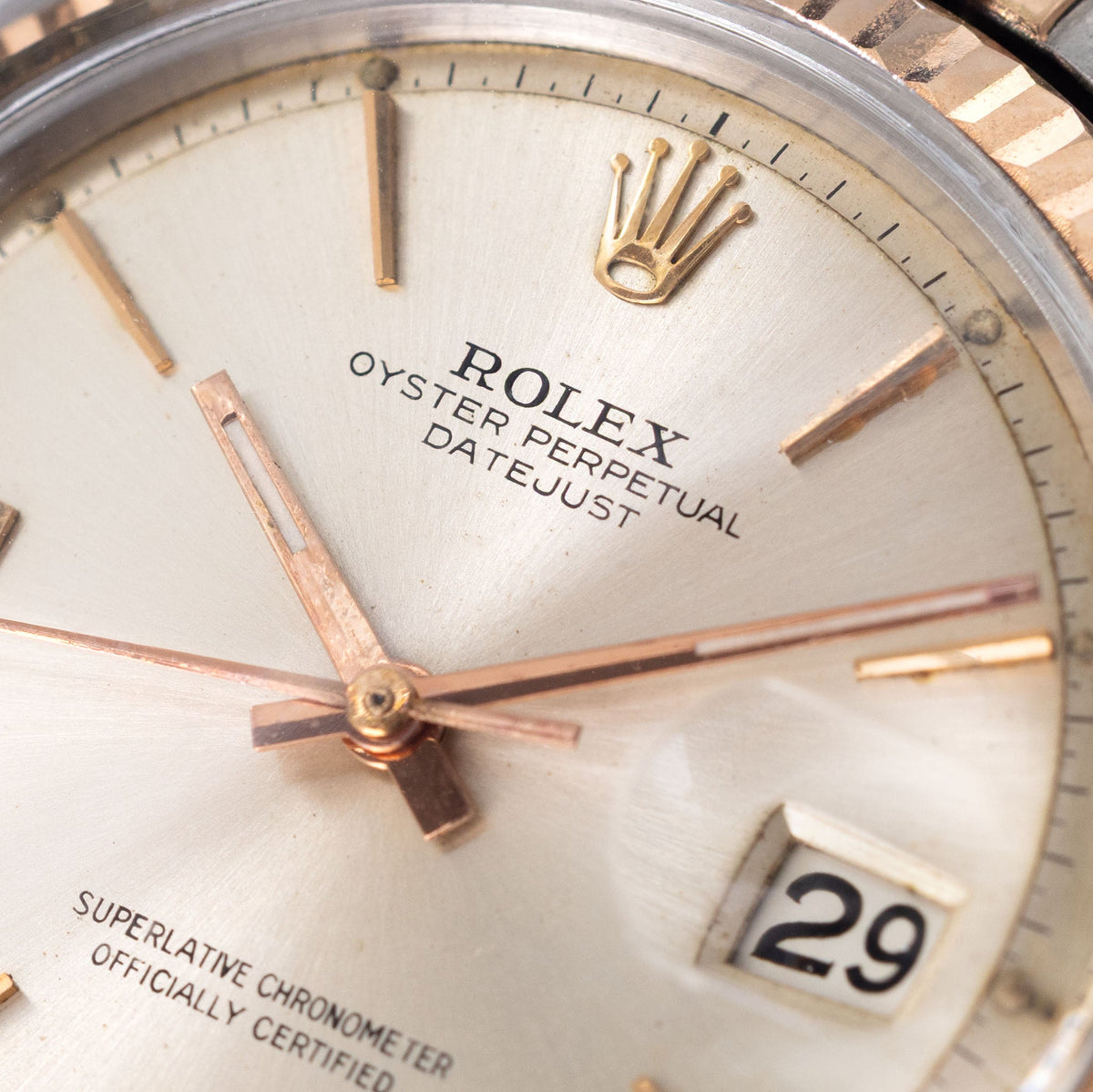 Rolex Datejust 1601 in Steel and Rose Gold Silver Dial