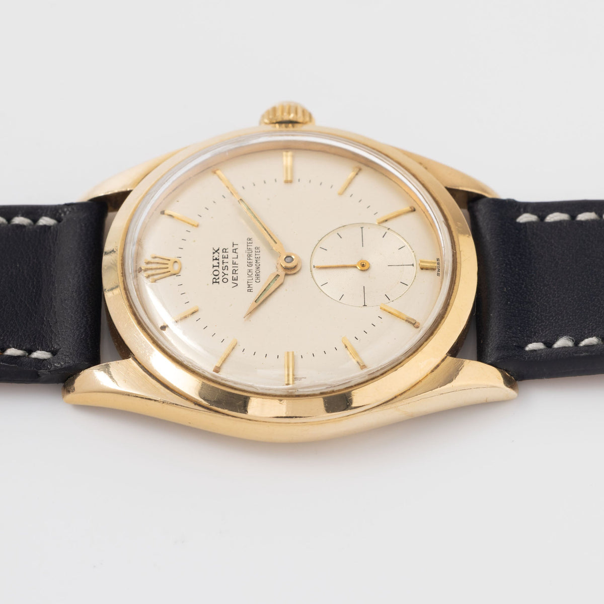 Rolex Oyster Veriflat Ref. 6512 Silver Dial "Amtlich Geprüfter Chronometer” in 18k Yellow Gold
