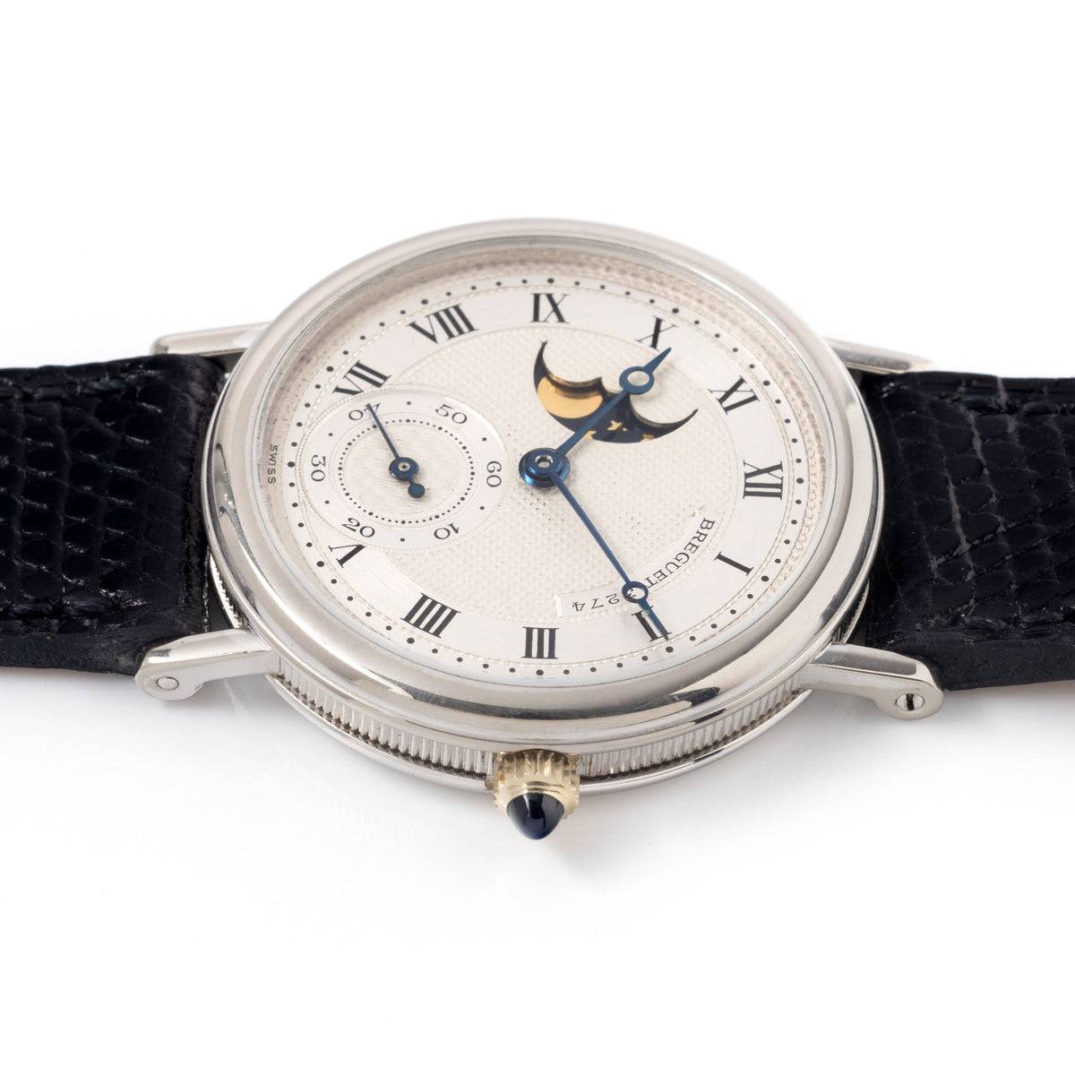 Breguet Classique Moonphase Ref. 3280BB Guilloché Dial in 18k white gold