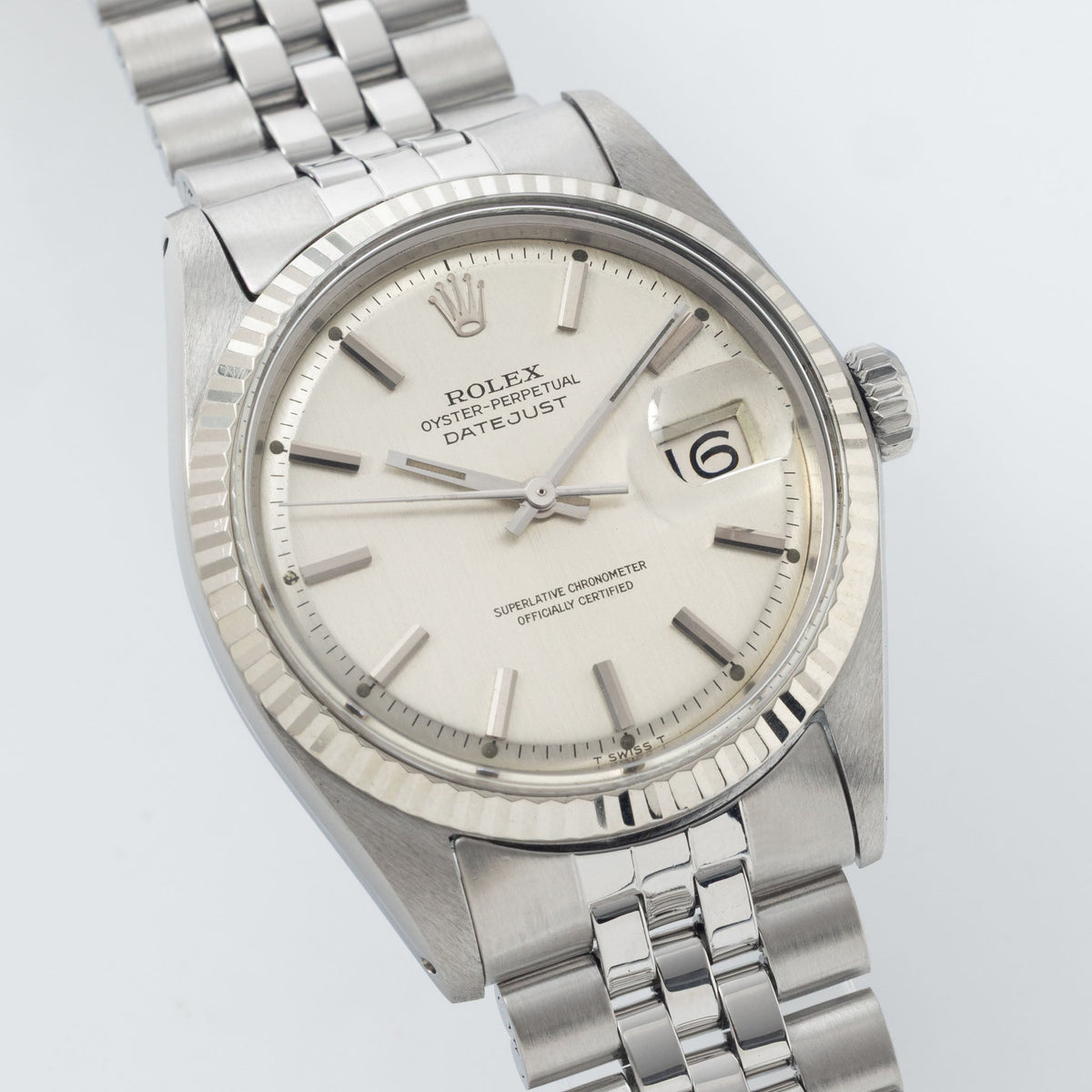 Rolex Datejust 1601 Vertical Brush Silver Dial