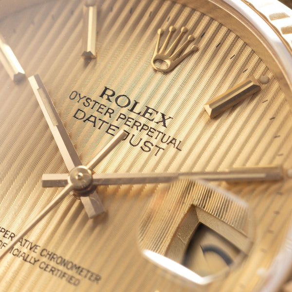 Rolex Datejust 16018 Yellow Gold Champagne Tapestry Dial