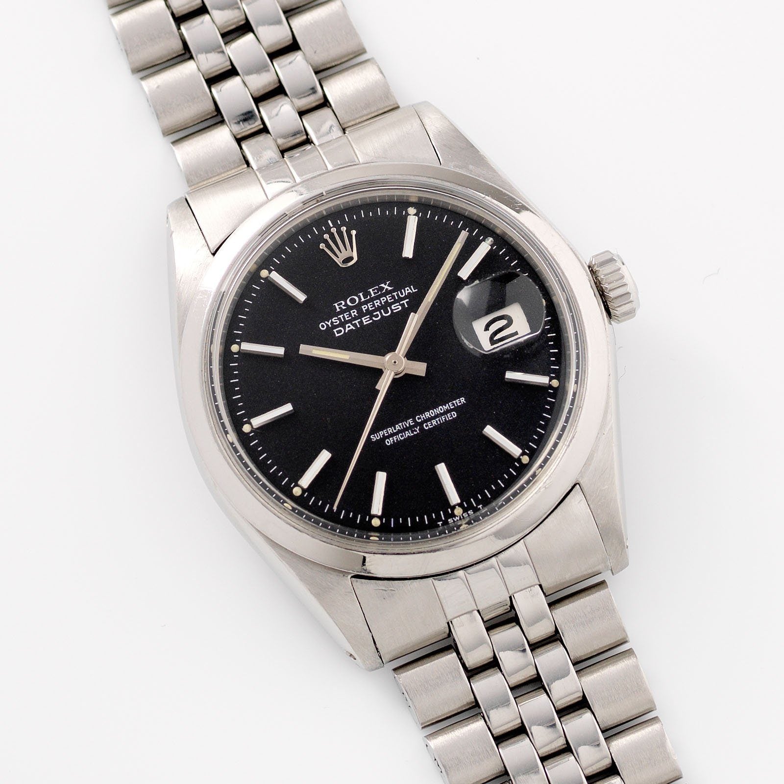 Rolex Datejust Reference Black Marble Dial 1600