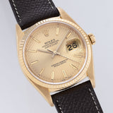 Rolex Datejust 16018 Yellow Gold Champagne Tapestry Dial