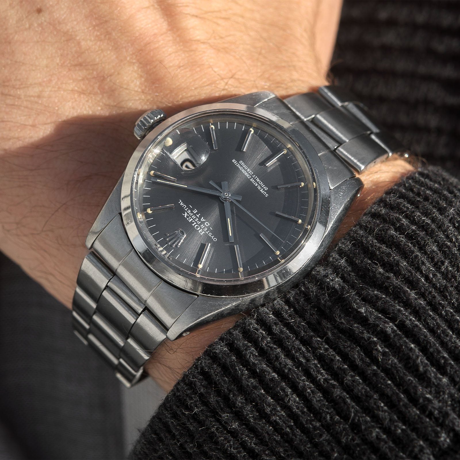 SOW☆　ROLEX Date 純正　Ref. 1500 文字盤、針☆ Rolex Date Reference 1500 Grey Dial