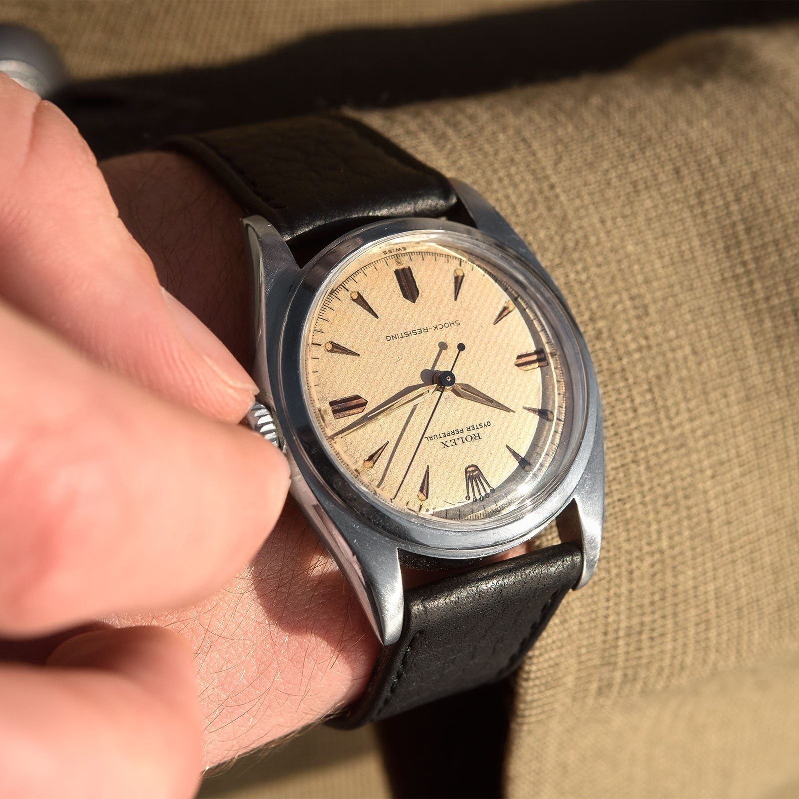 Rolex Pre-Explorer 6098 Ovettone Honeycomb Dial