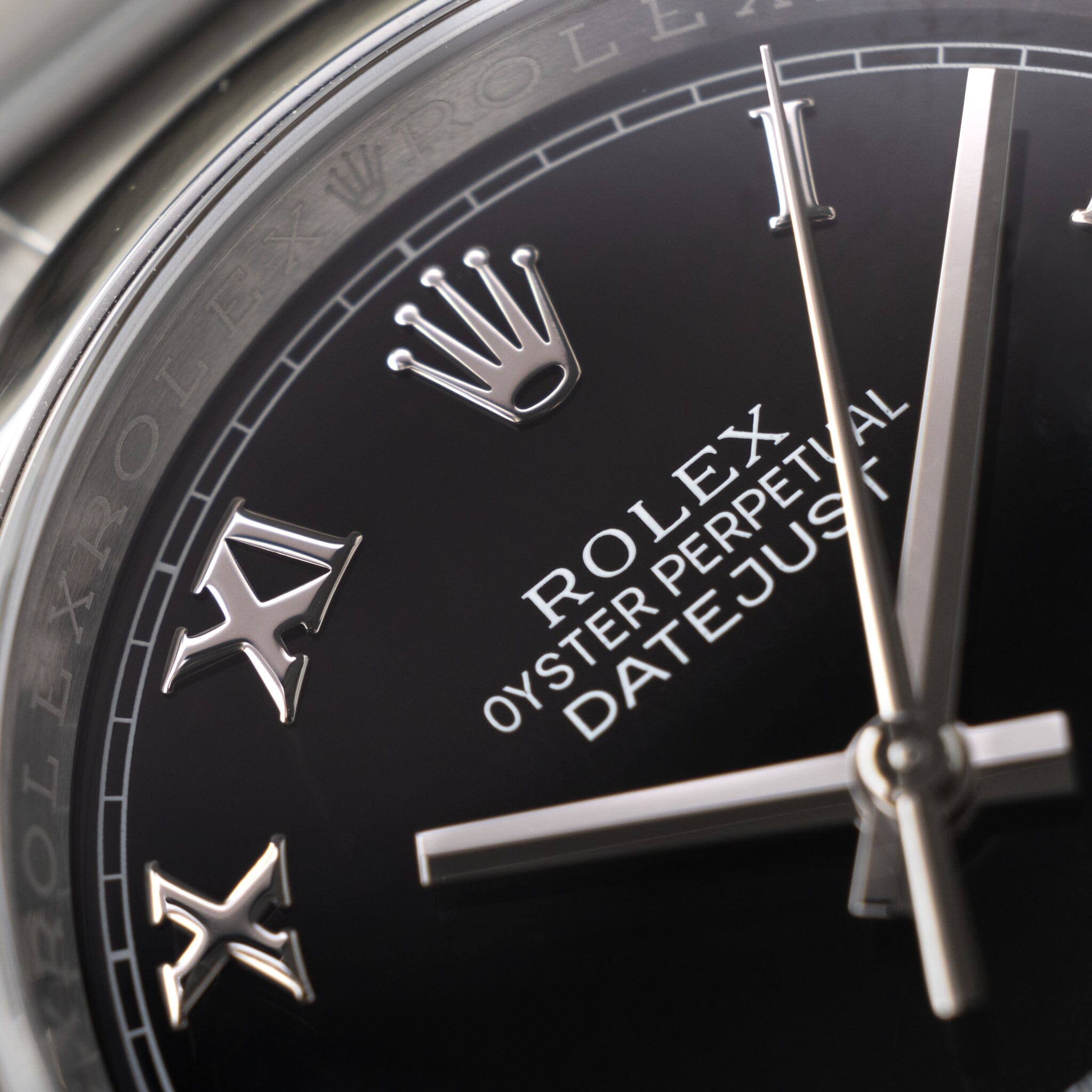 Rolex Datejust Black Roman Dial Ref 116200