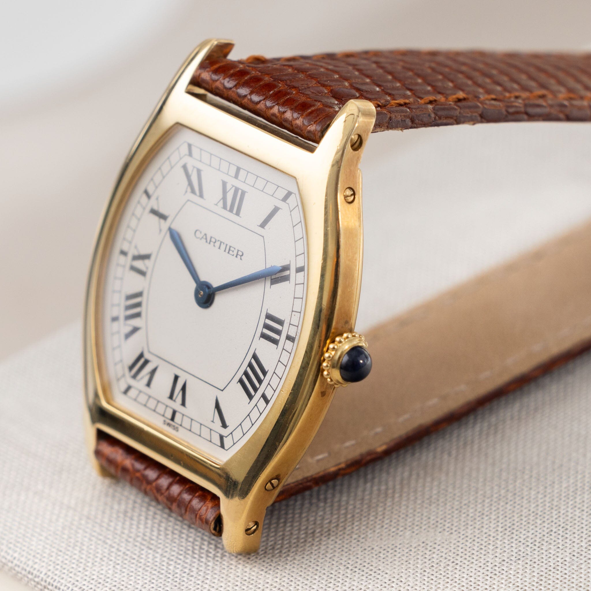 Cartier Tortue Ultra Thin 18kt Yellow Gold Box and Papers