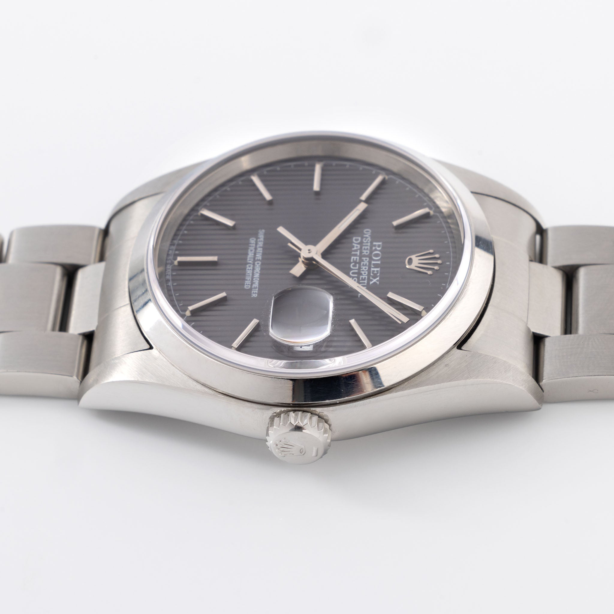 Rolex Datejust Ref. 16200 Grey Tapestry Dial With Box and