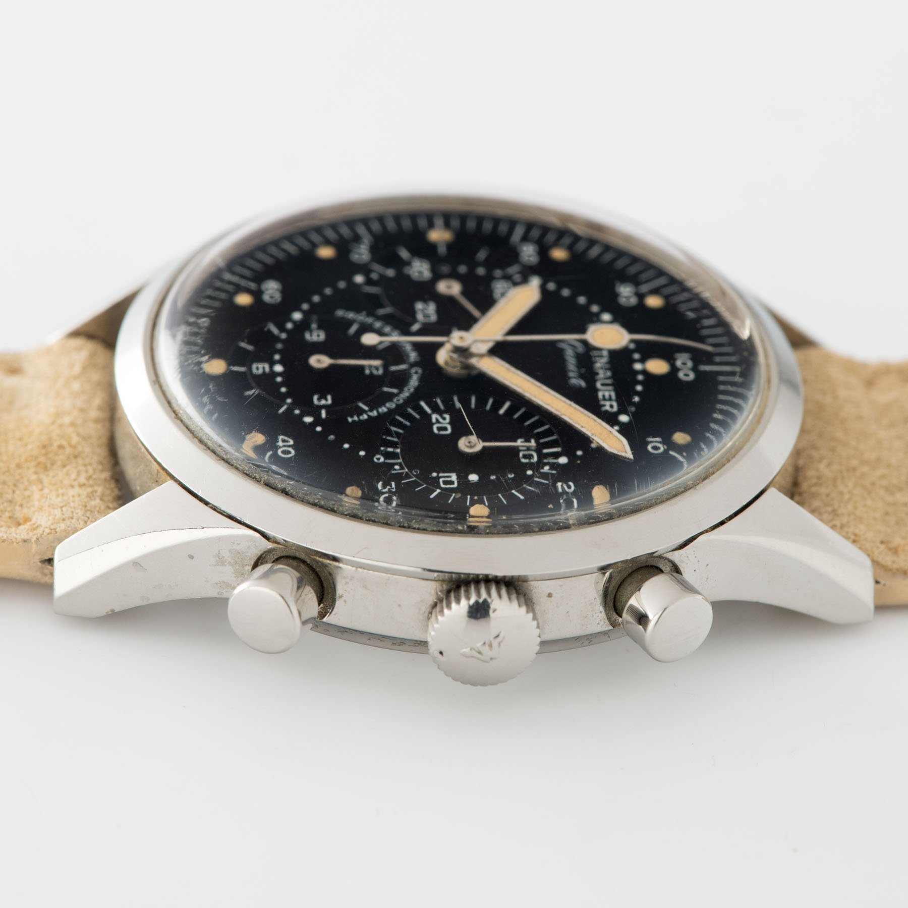 Wittnauer 242T Matte black Dial Steel Chronograph 40mm steel case