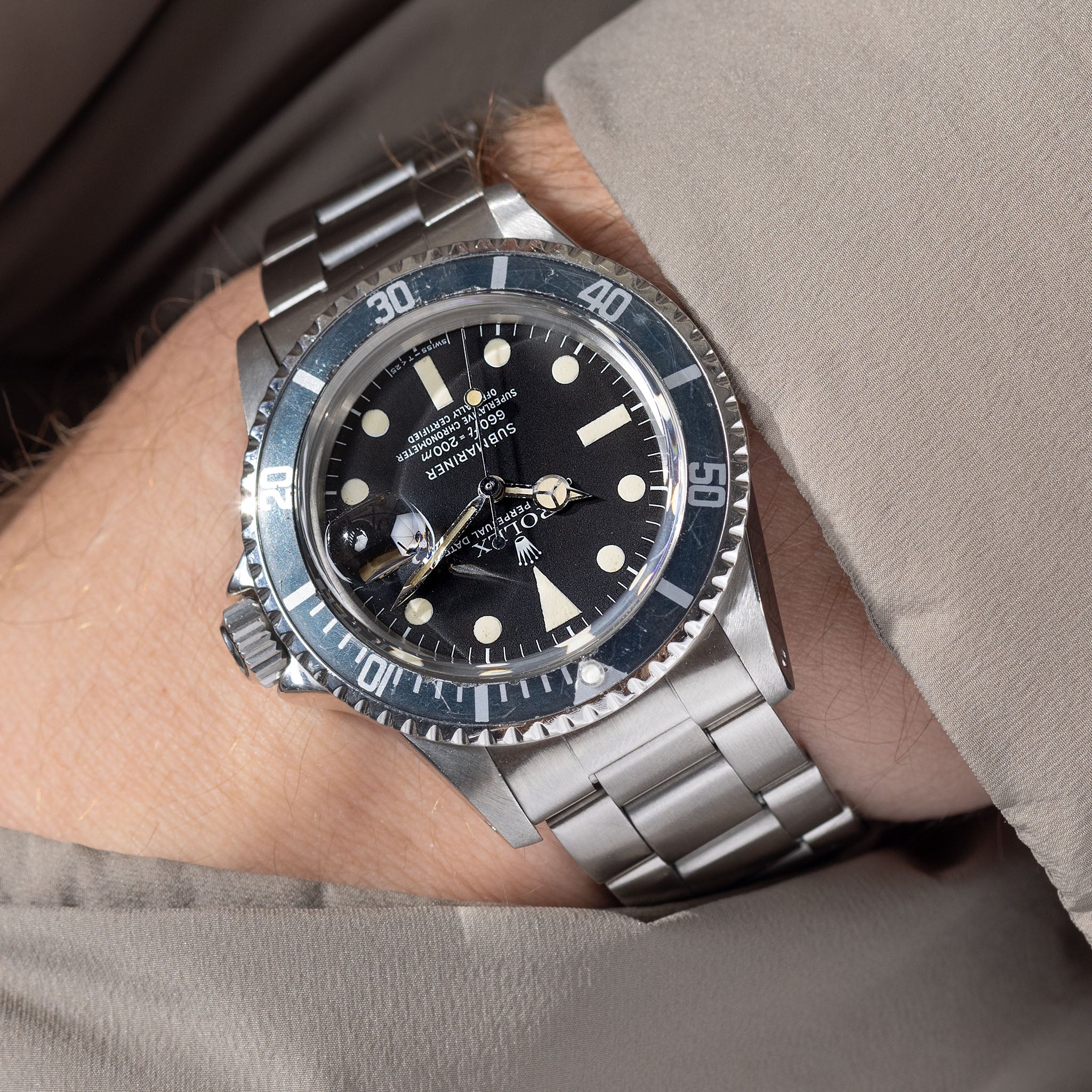 Rolex Submariner 1680 Mk2 White Dial Faded to Blue Inlay 