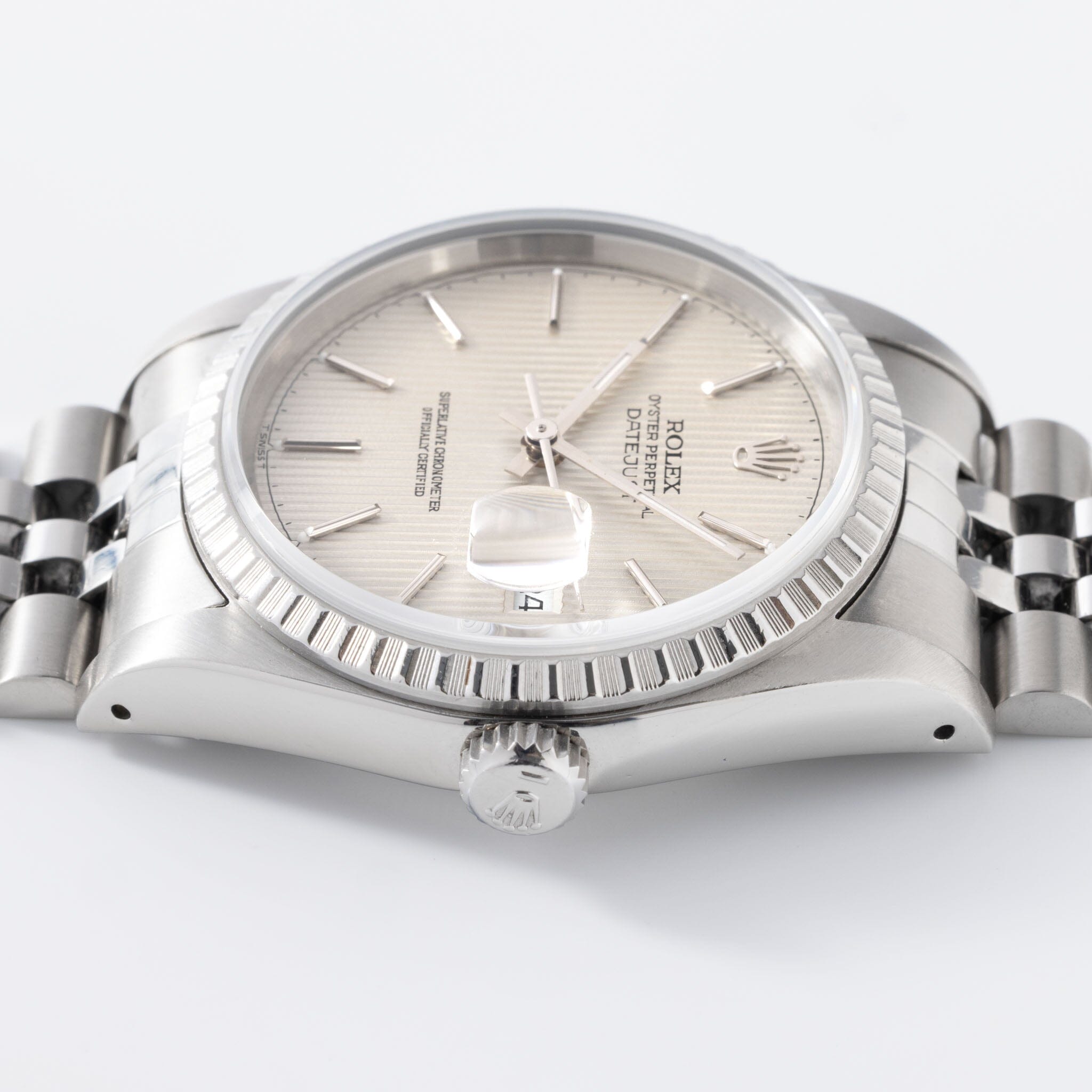 Rolex Datejust Silver Tapestry Dial ref 16220