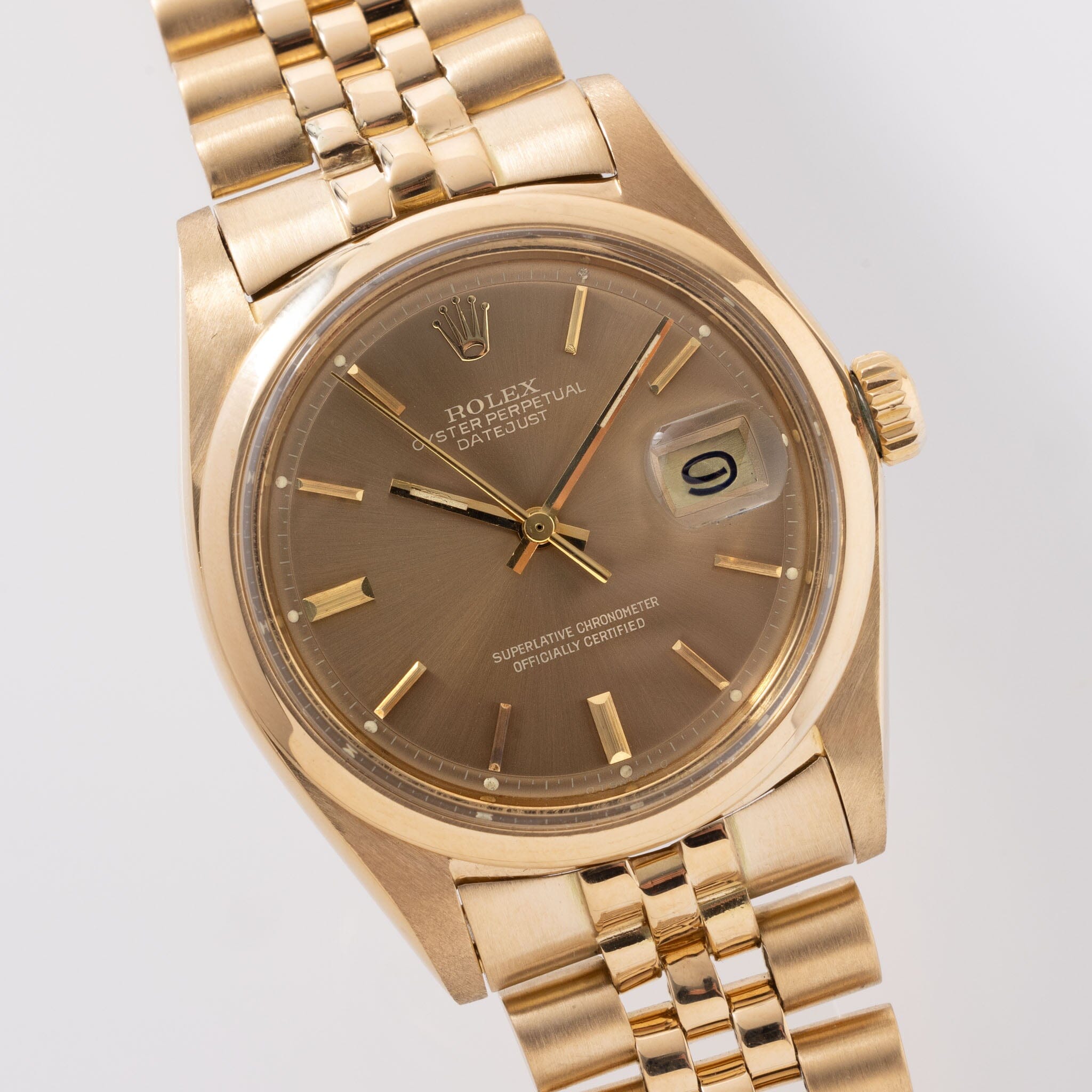 Rolex Datejust Yellow Gold Cappuccino Dial Ref 1600