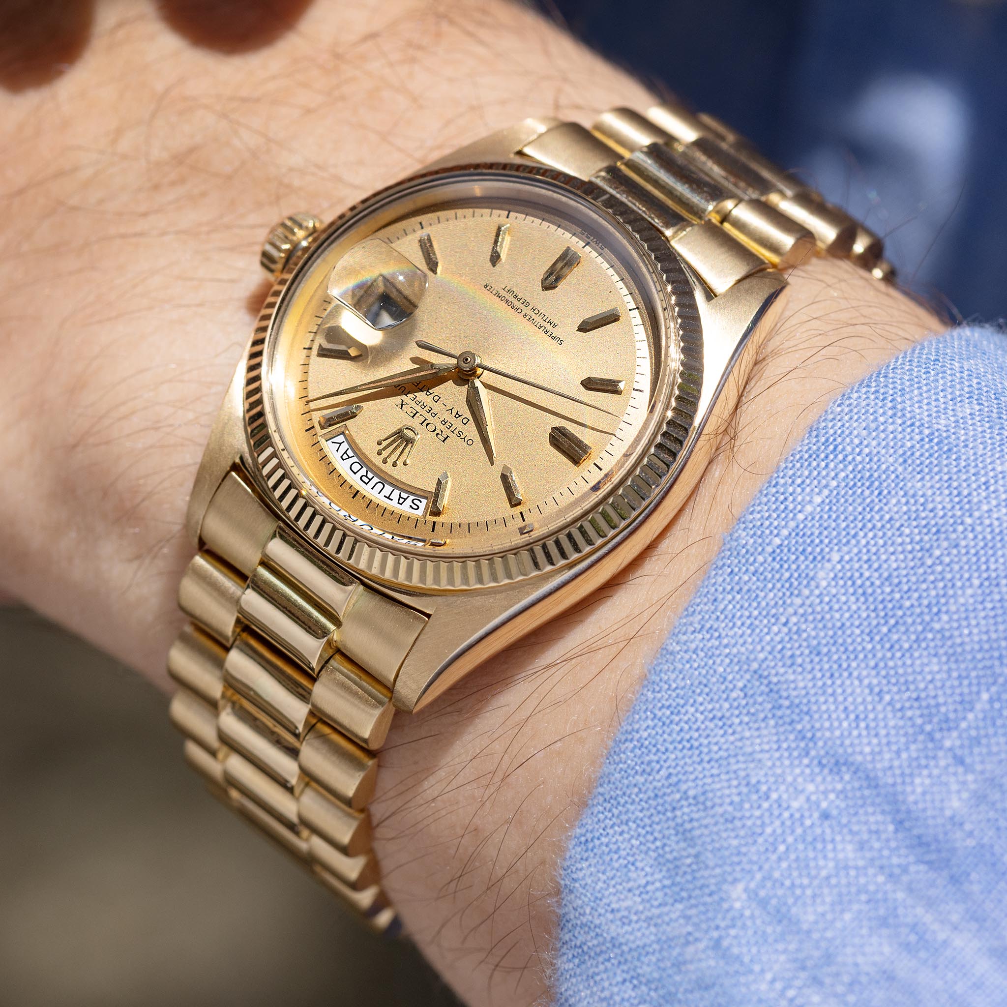 Rolex Day-Date Amtlich Geprüft Dial Big Logo Bracelet Ref 1803