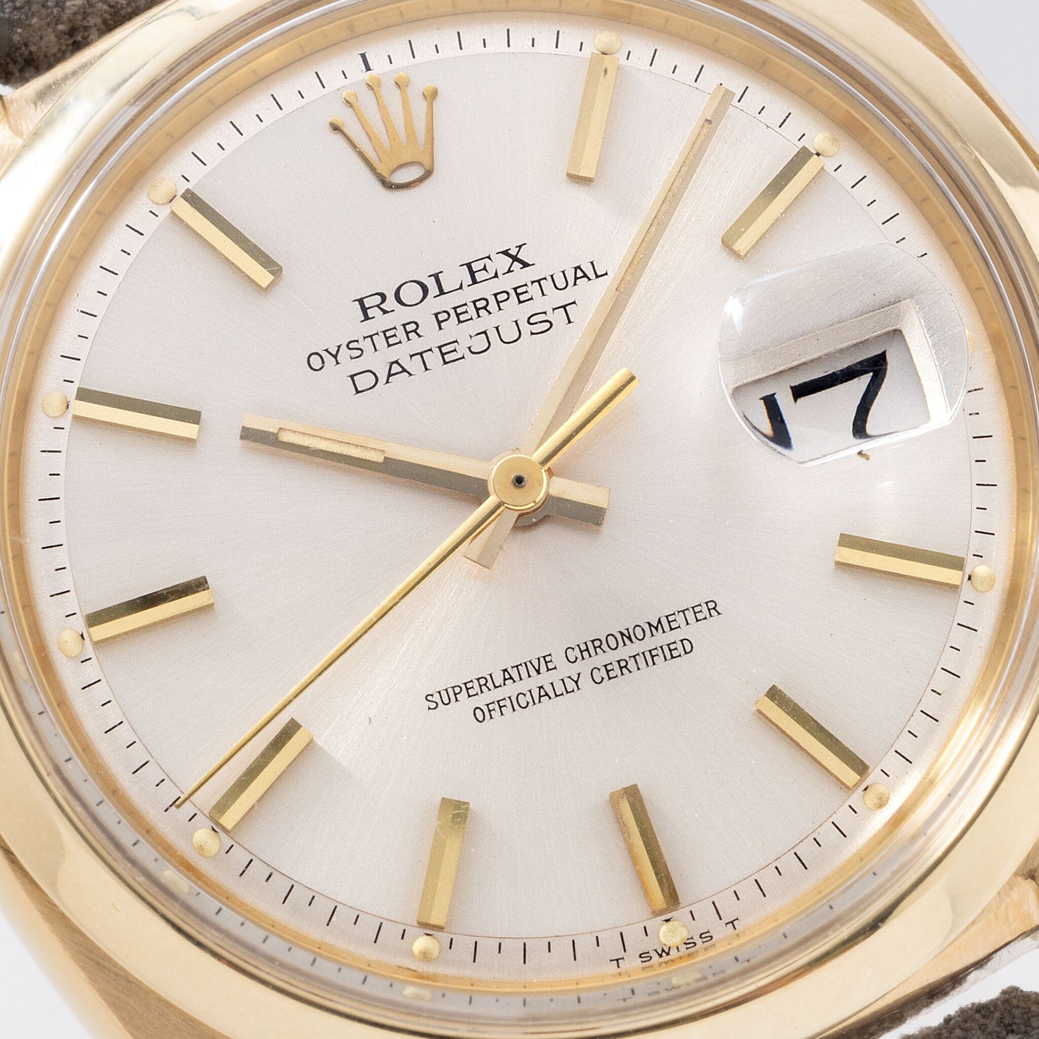 Rolex Datejust 18kt Yellow Gold Silver Dial Ref 1600