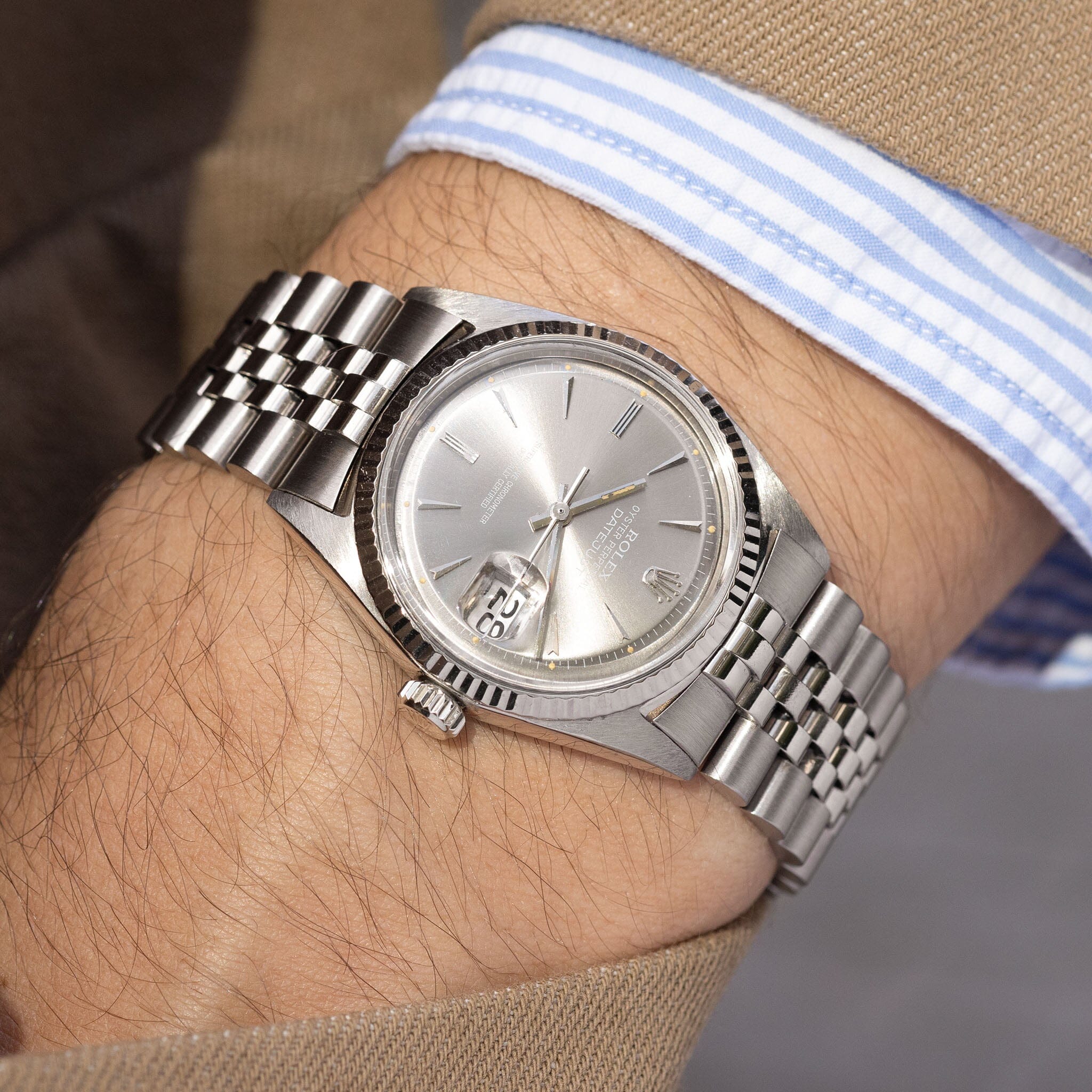 Rolex Datejust 1601/9 White Gold Grey Dial