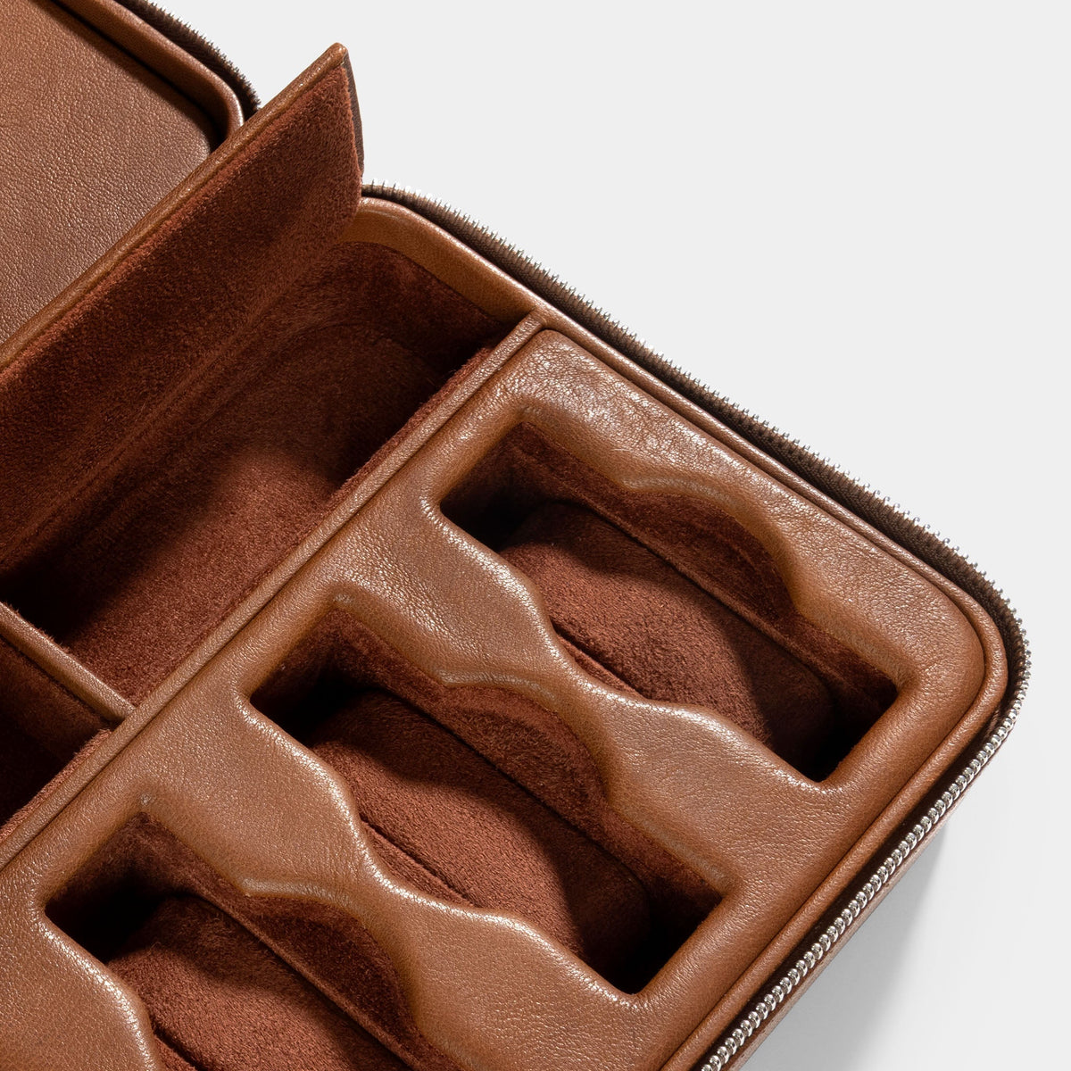 Caramel Brown Luxury Leather Watch Box by JPM