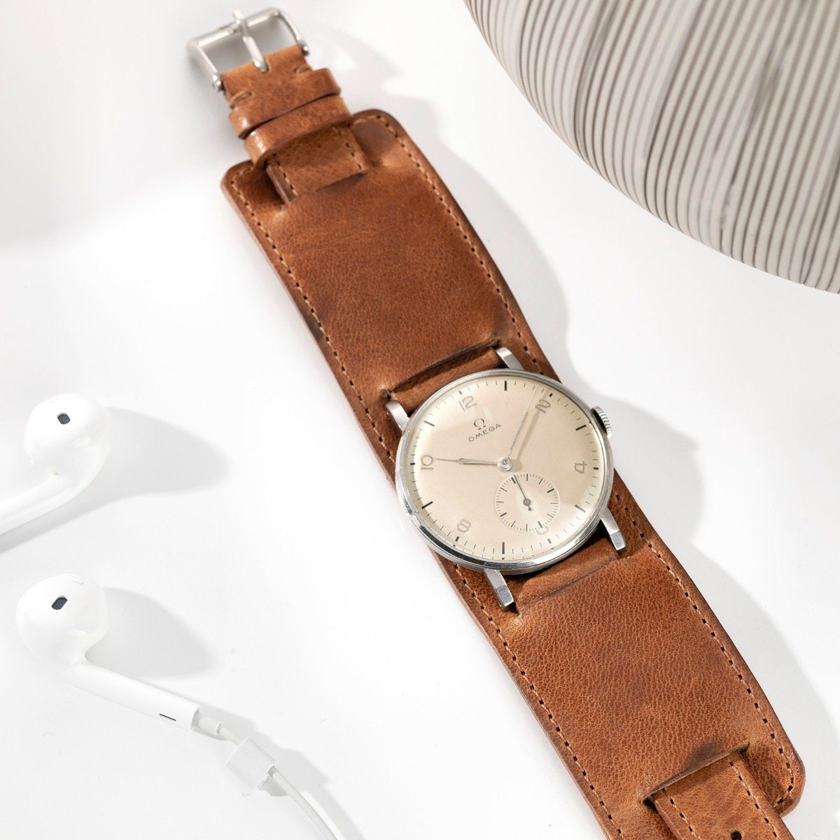 Faccio Brown Leather Bund Strap