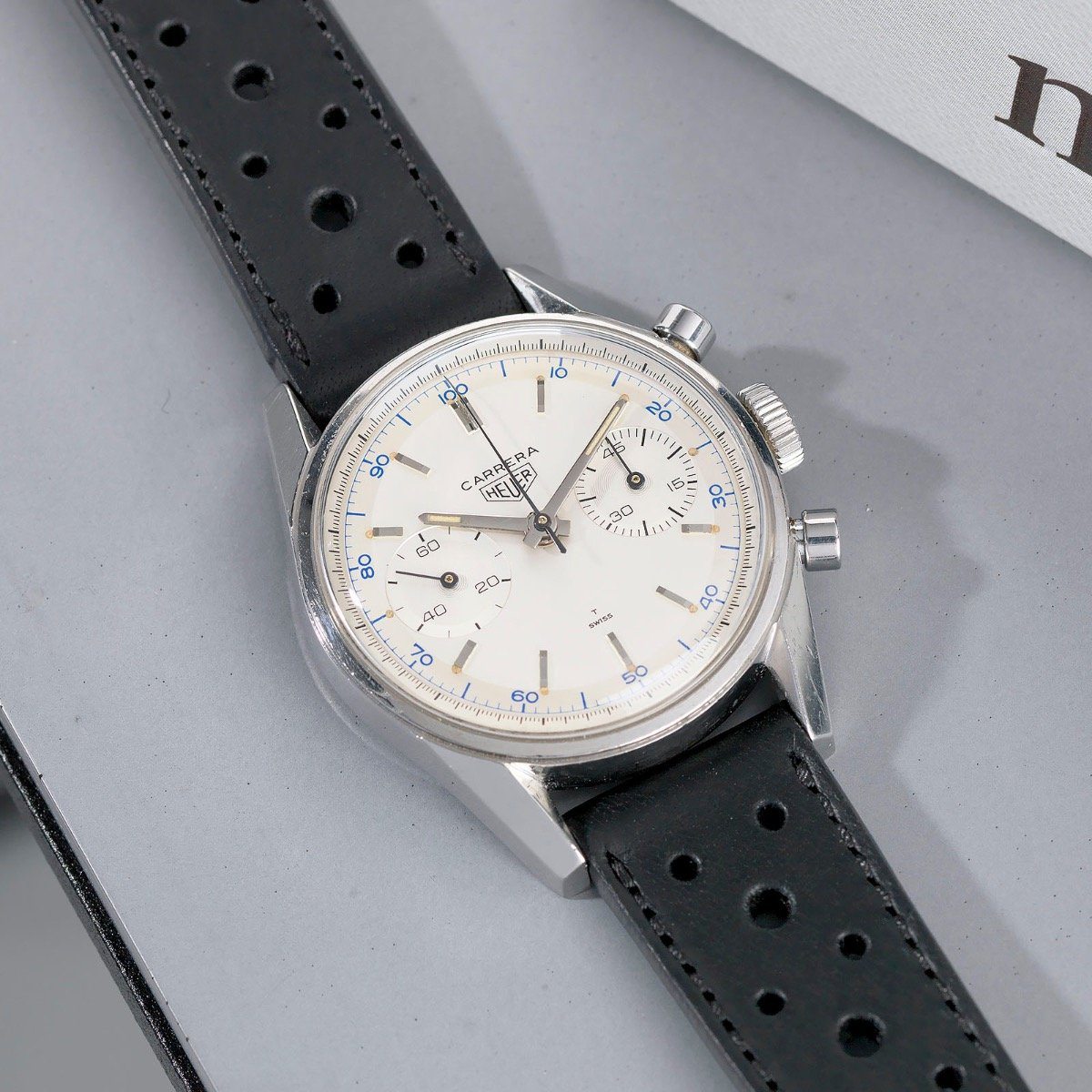 Heuer Carrera Ref 3647d Blue Decima Scale