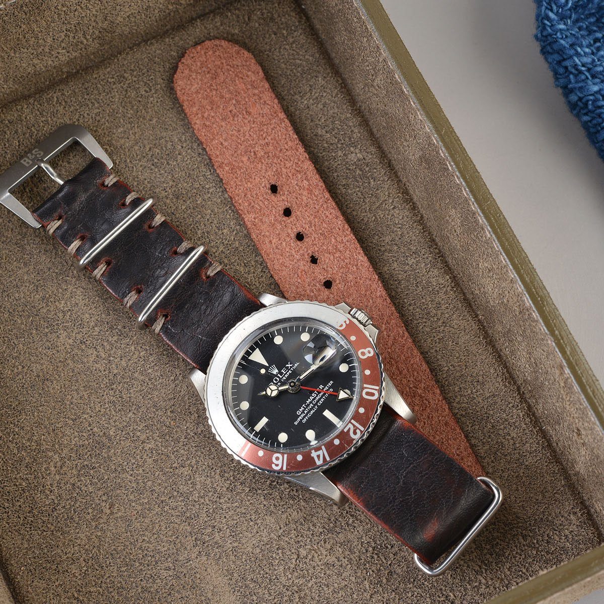 Rolex Diablo Black Single Pass Leather Watch Strap
