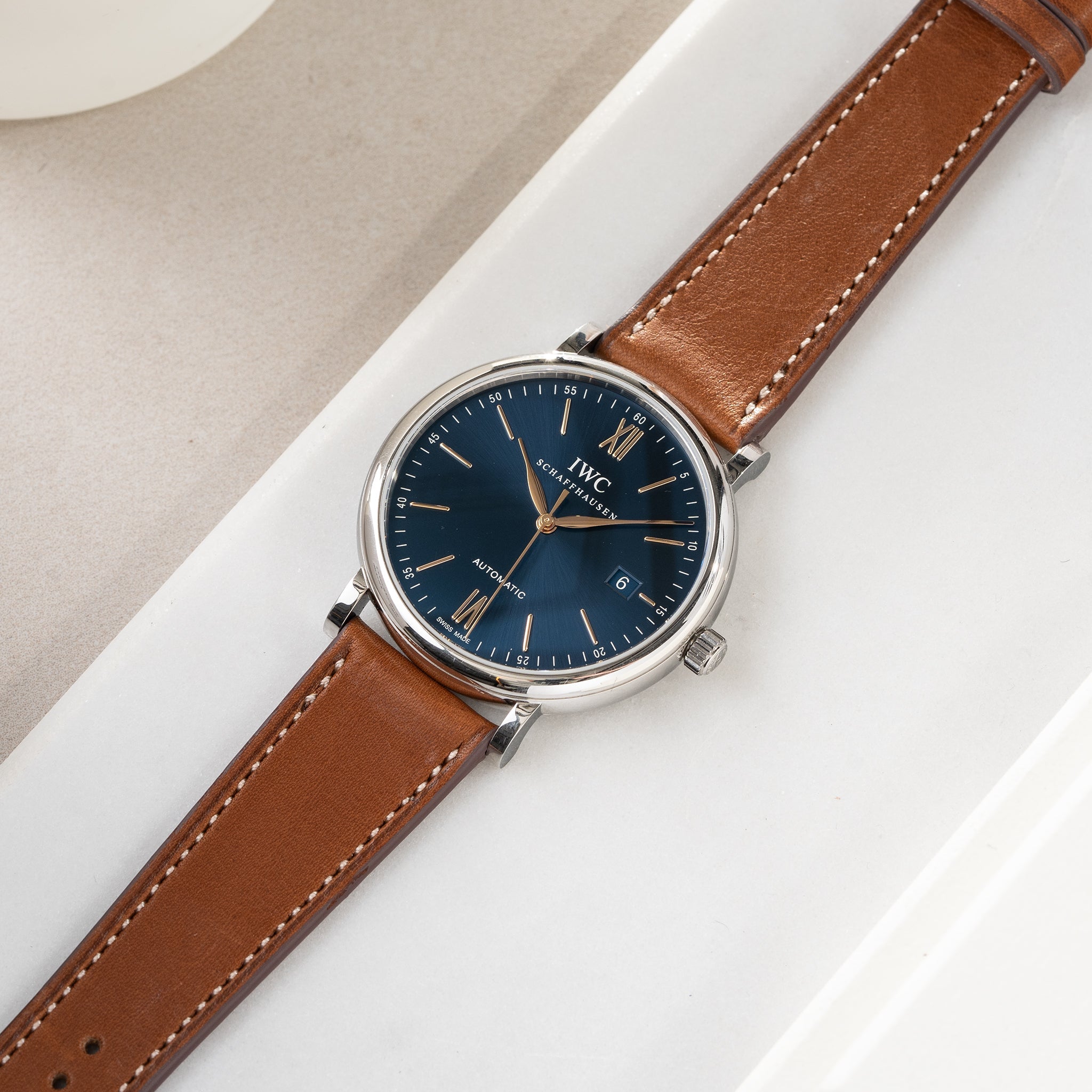 Strap for IWC Portofino - Chevalin Cognac Brown Leather