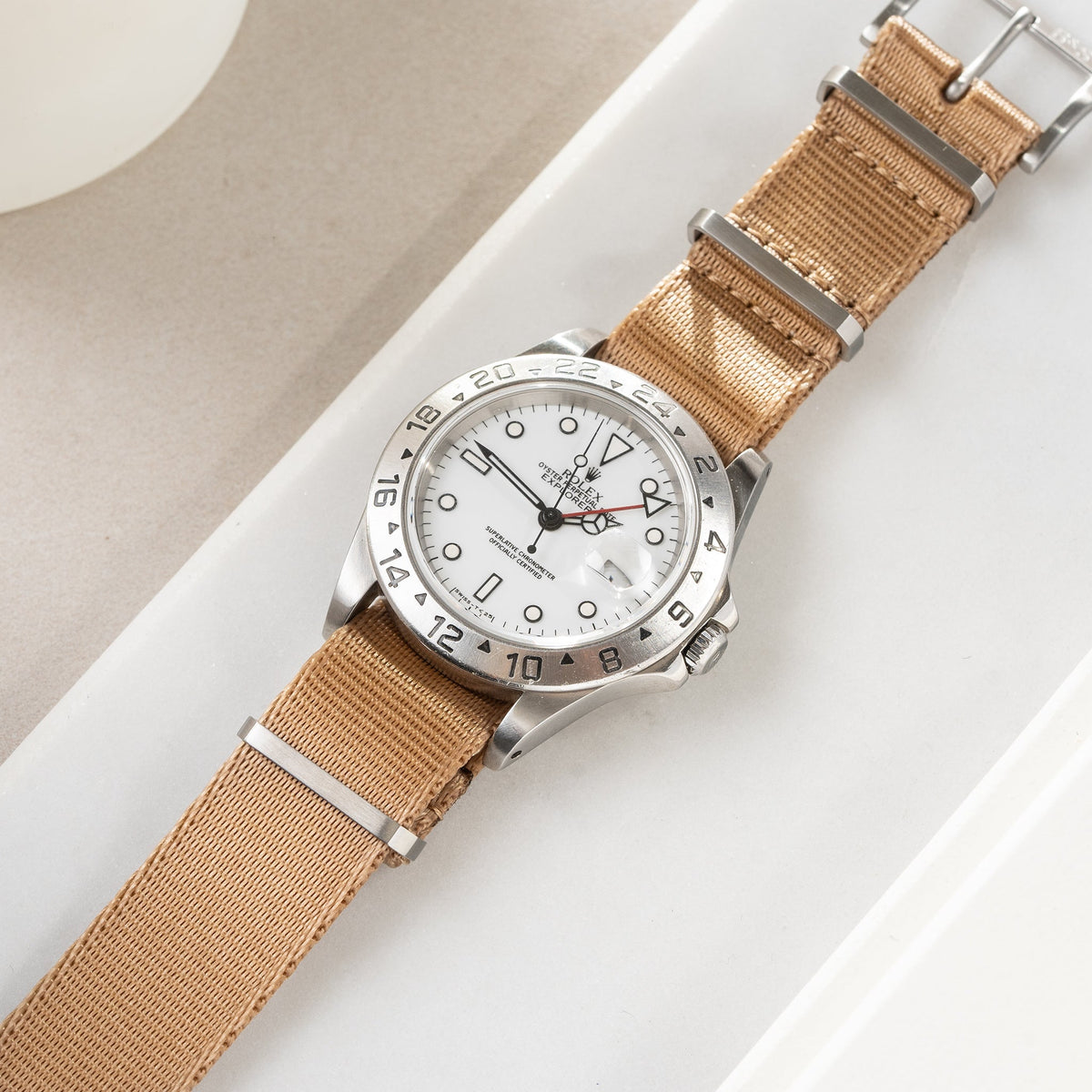 Strap for Rolex Explorer Nylon Single Pass Coyote Brown (20mm)