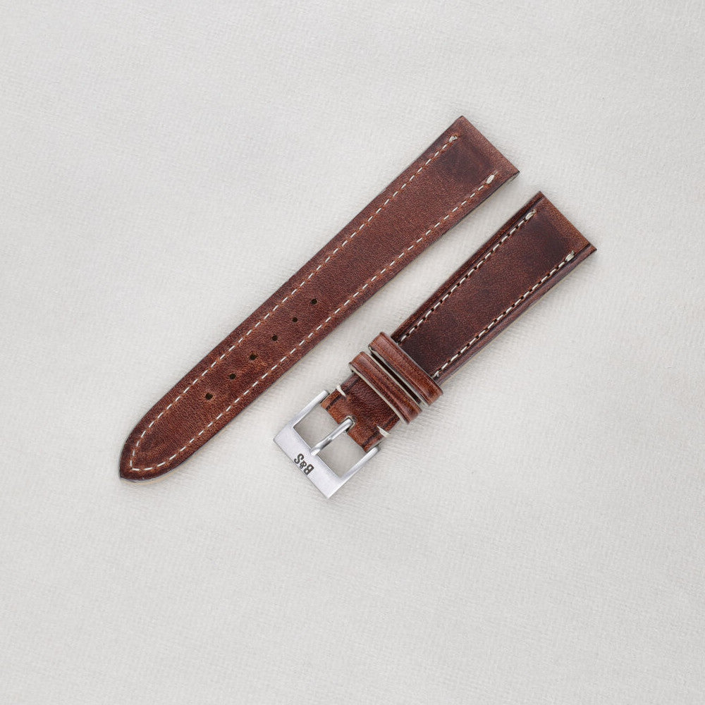 Sample Sale - Siena Brown Retro Leather Watch Strap - 20mm