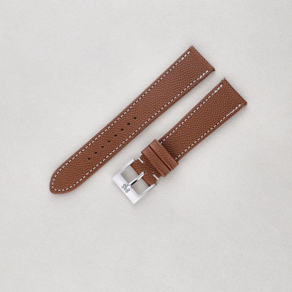 Sample Sale - Pebbled Brown Leather Watch Strap - 20mm