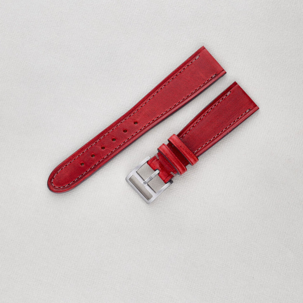 Sample Sale - Roussillon Red Leather Watch Strap - 20mm