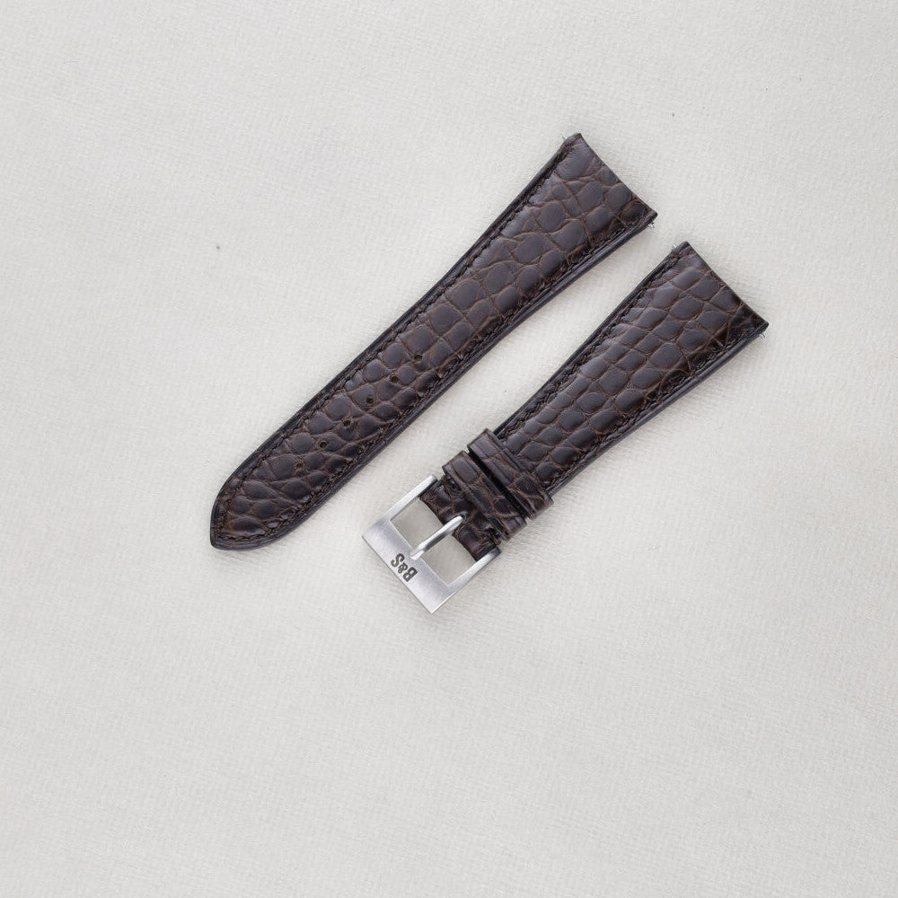 Sample Sale - Dark Brown Alligator Leather Watch Strap - 20mm