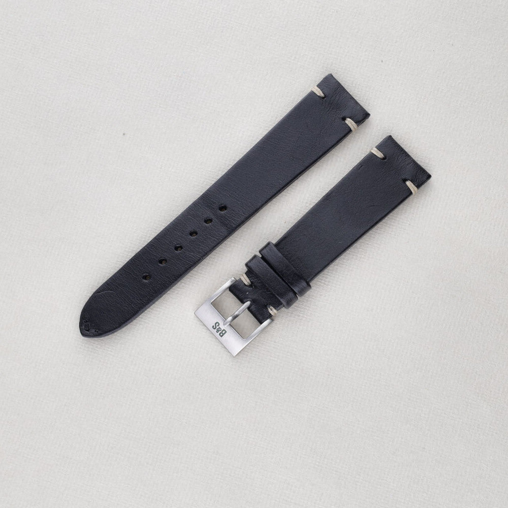 Sample Sale - Black Leather Watch Strap - 20mm