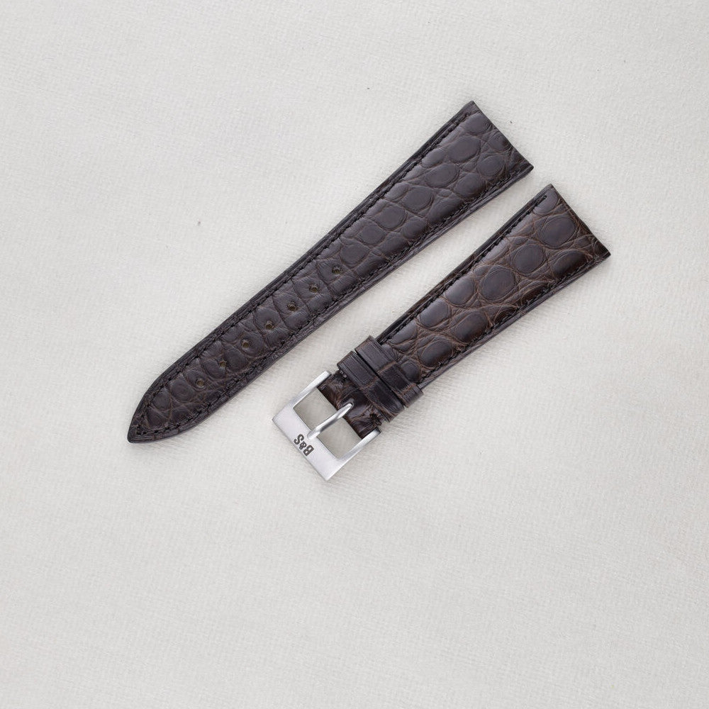 Sample Sale - Dark Brown Alligator Watch Strap - 22mm