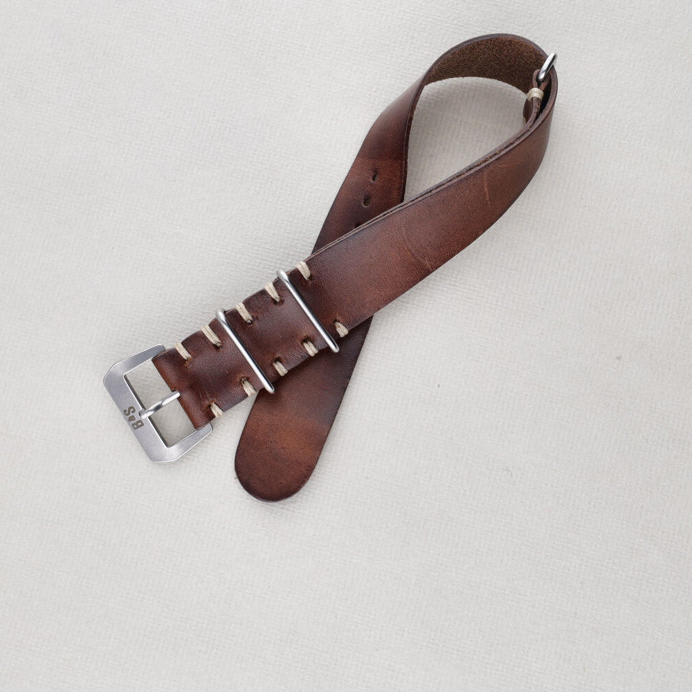 Sample Sale - Siena Brown Single Pass Leather Watch Strap - 20mm