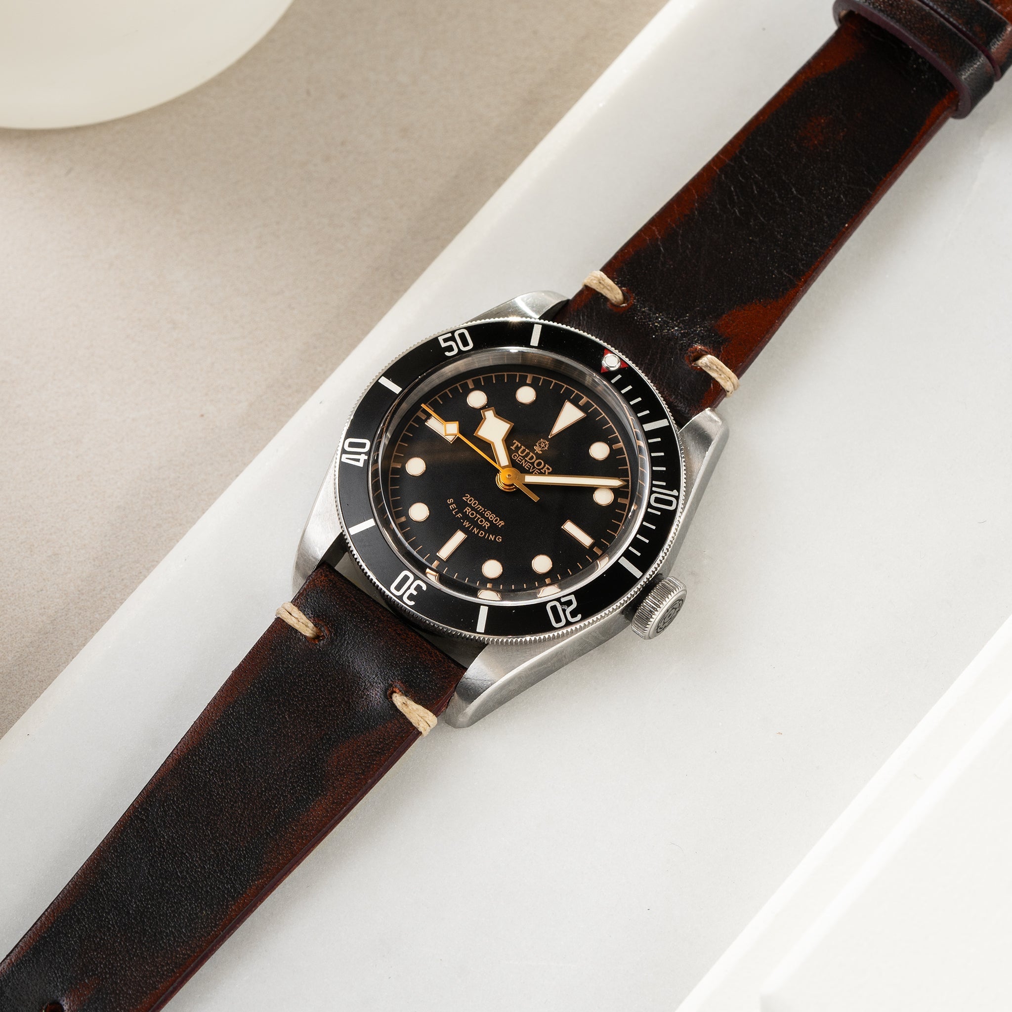 Strap for Tudor Black Bay 41mm - Diablo Black Leather