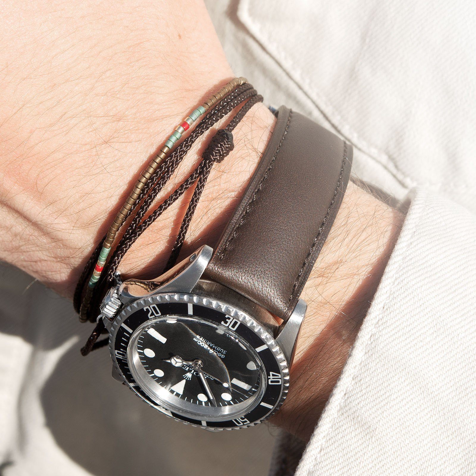 Rolex Antique Brown Leather Watch Strap