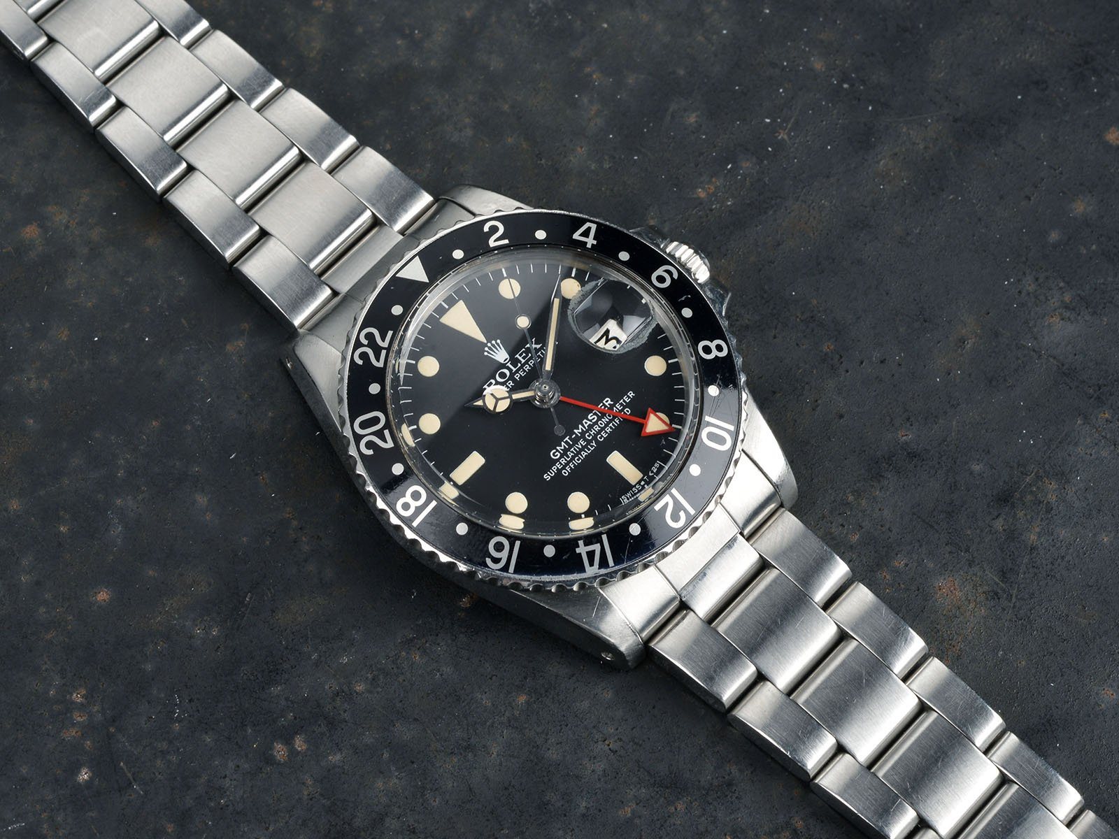 ROLEX ALL RED HAND 1675 MAXI GMT