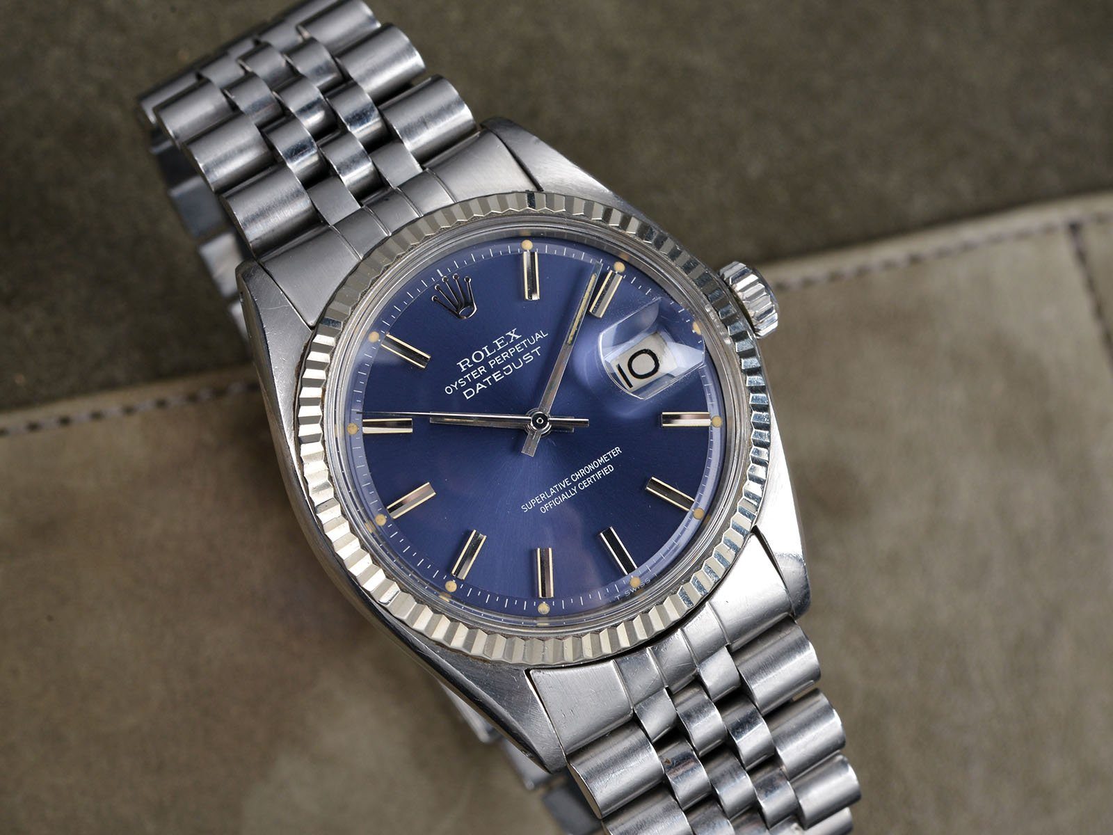 Rolex datejust stainless on sale steel blue dial