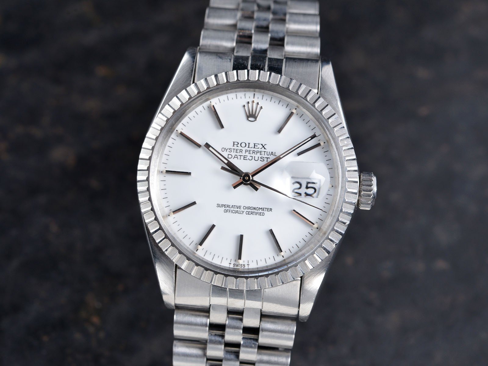 ROLEX 16030 DATEJUST WHITE DIAL BOX & PAPERS