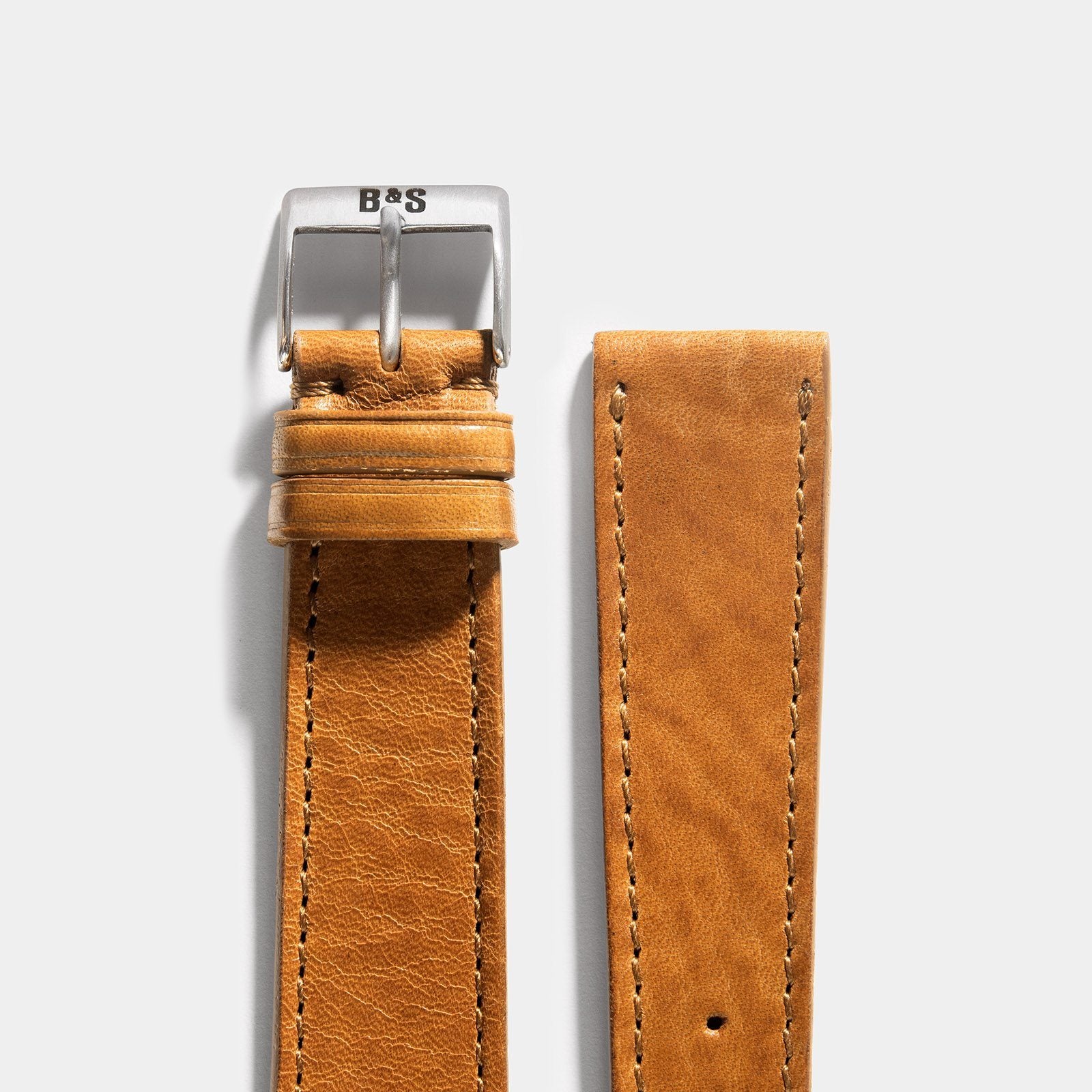Gilt Brown Tonal Leather Watch Strap