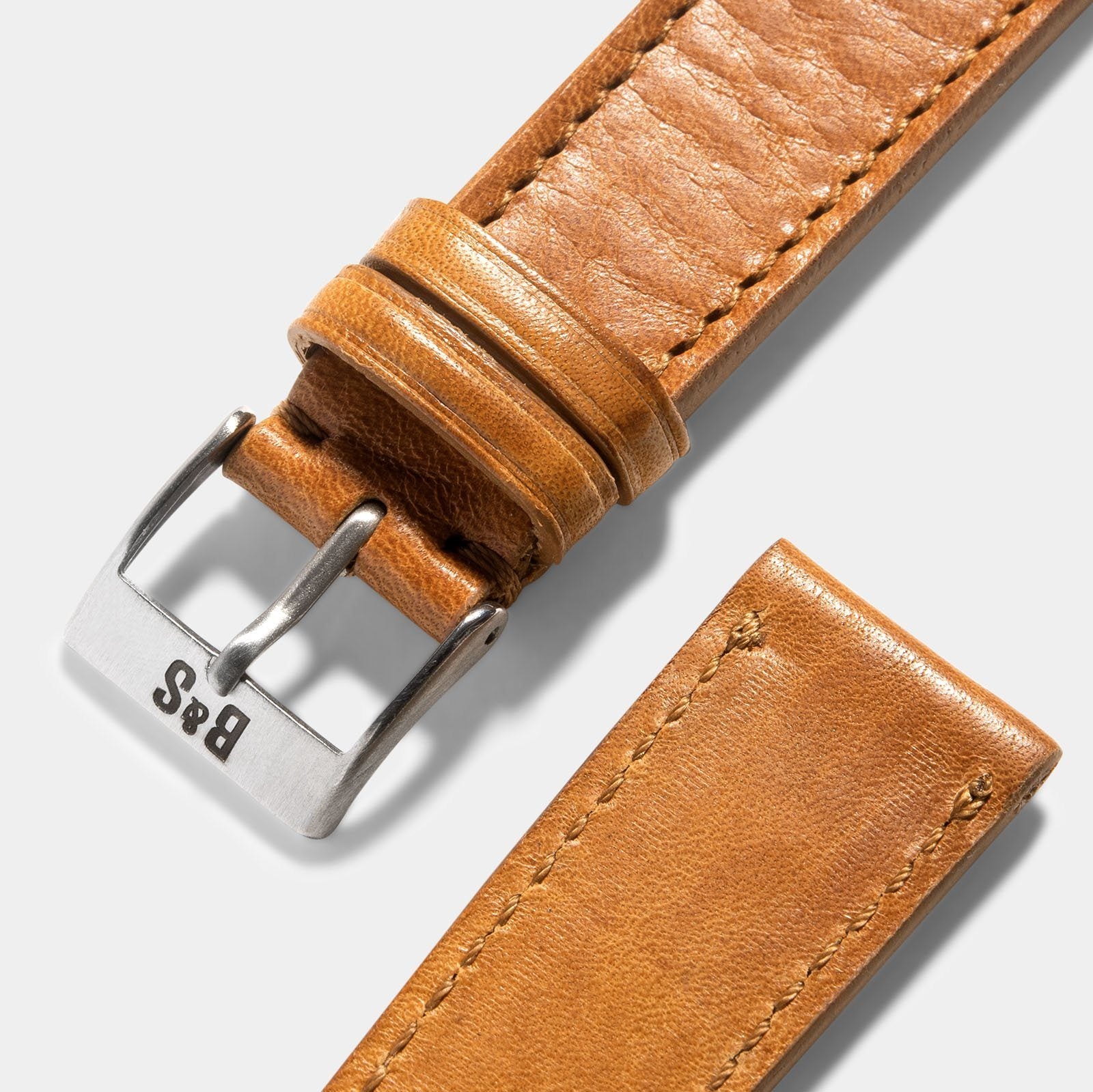 Gilt Brown Tonal Leather Watch Strap