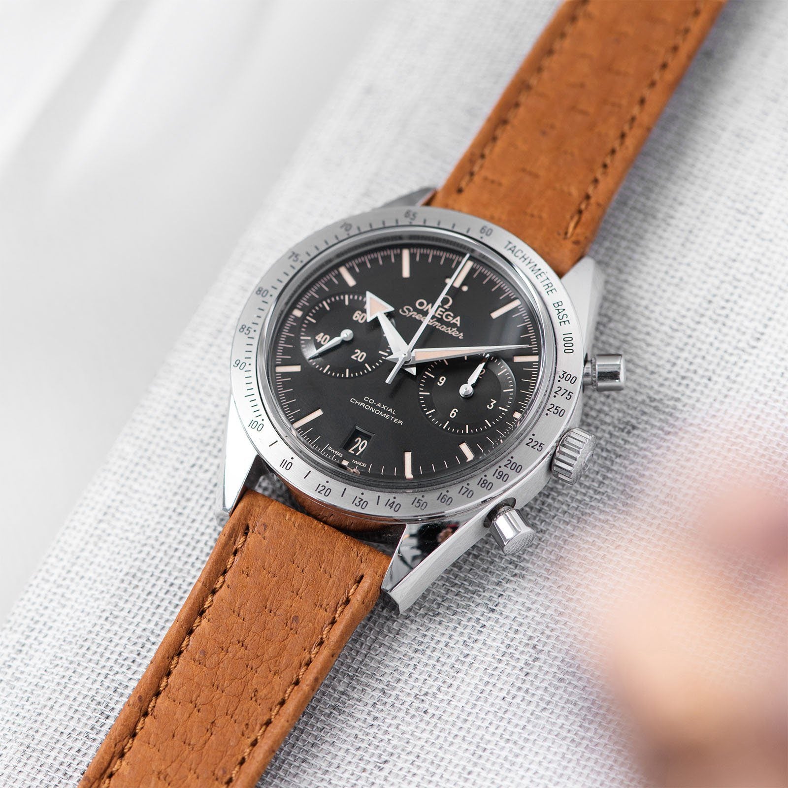 Omega Peccary Brown Heritage Leather Strap