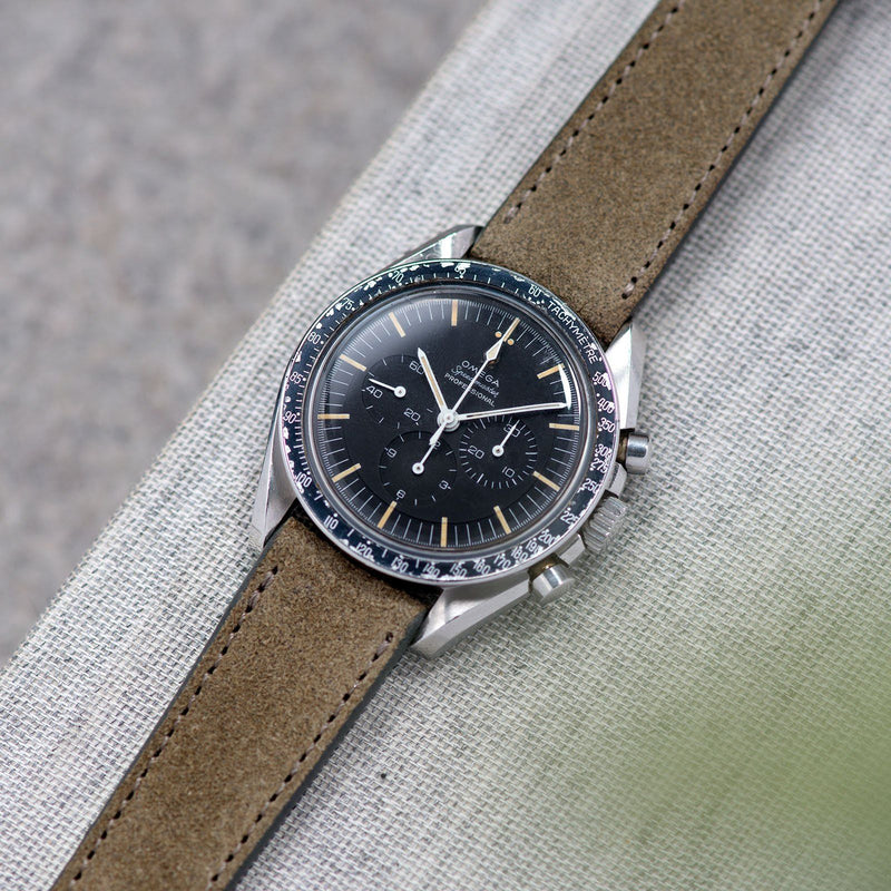 Dark Grey Rugged Leather Watch Strap